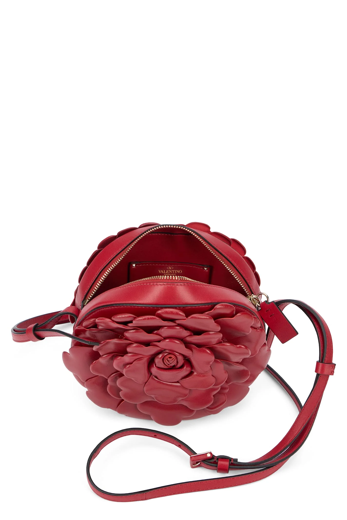 Valentino Garavani Elegant Round Shoulder Bag - Red - Image 4