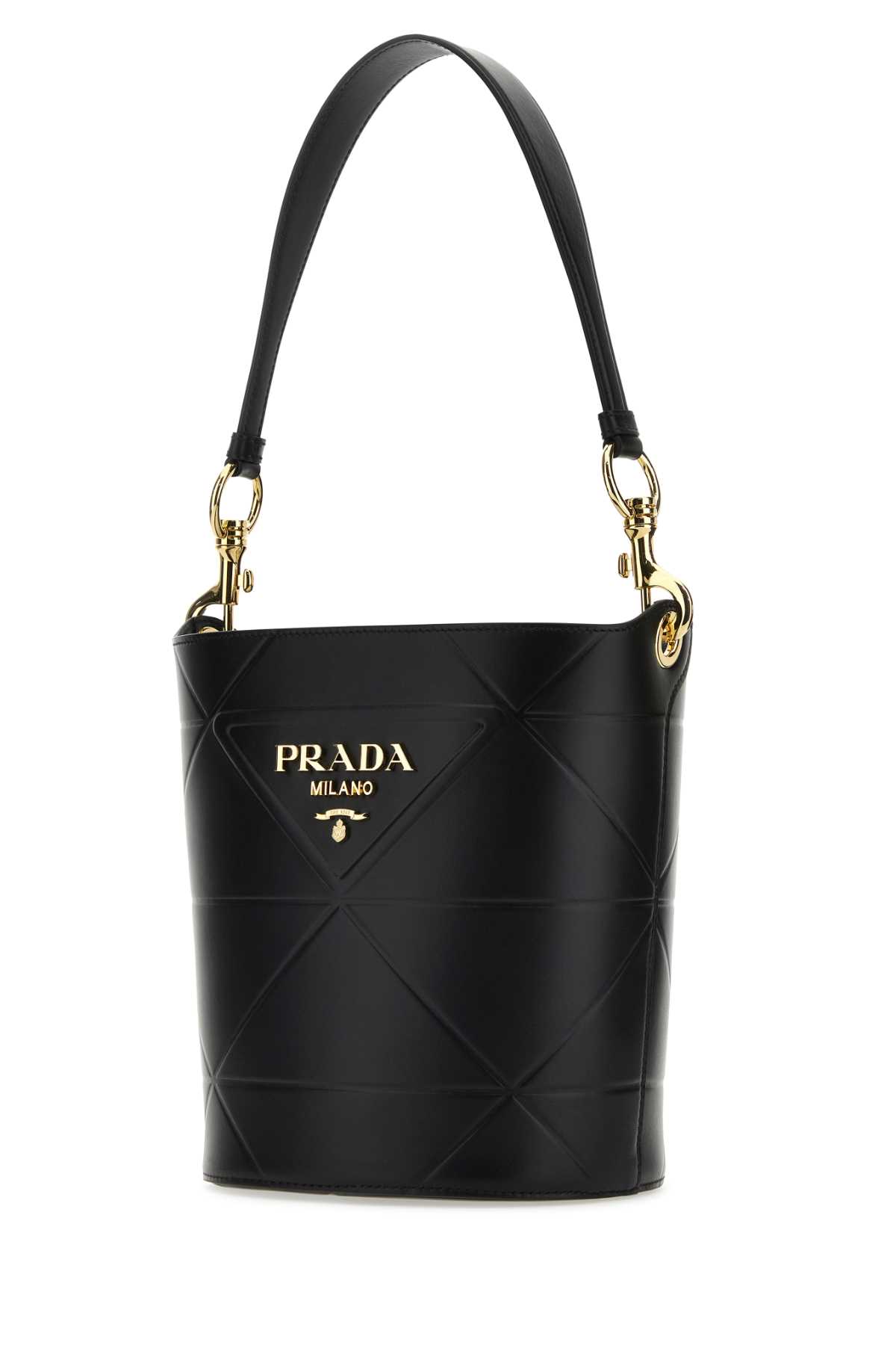 Prada Black Leather Bucket Bag - Black - Image 2