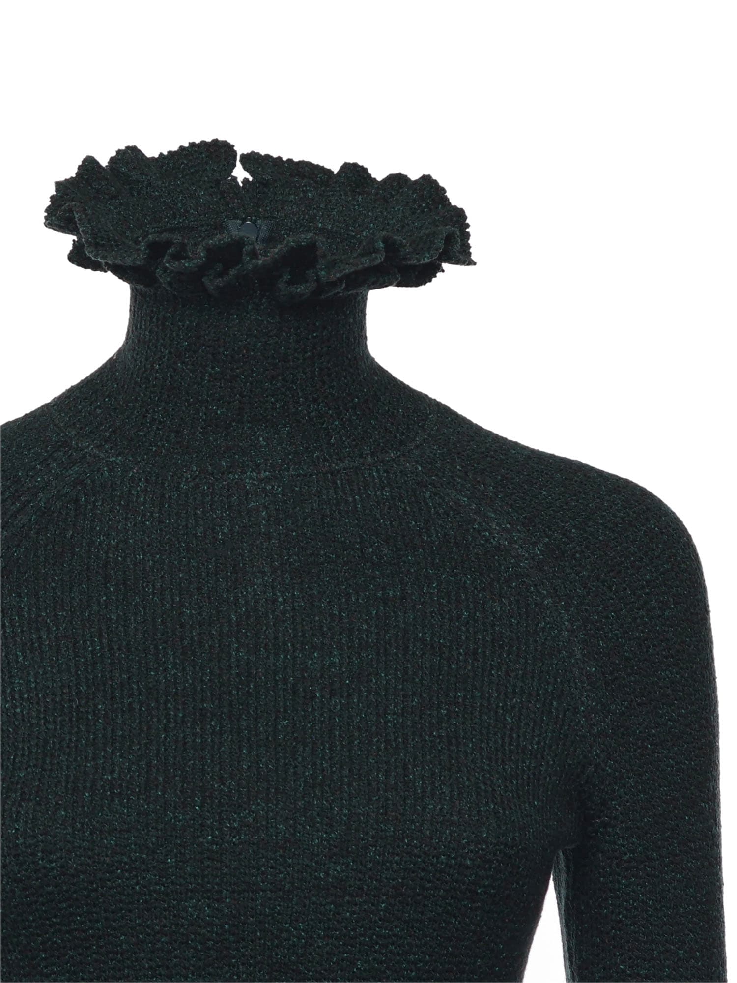 Alaia Turtleneck With Ruffles Sweater - Blue - Image 2