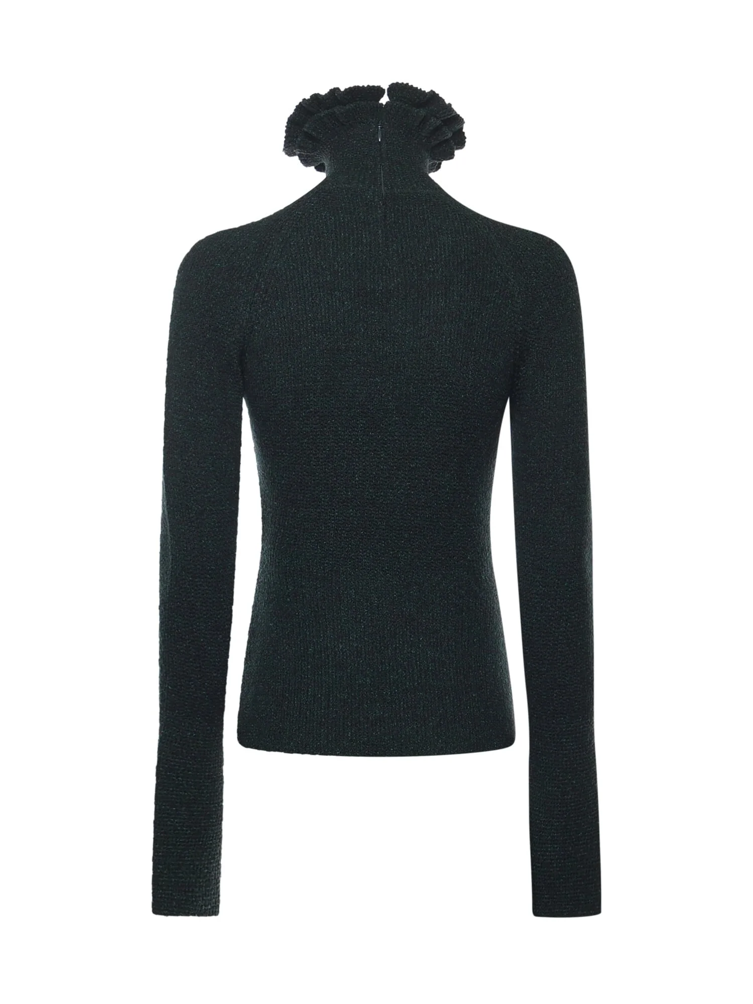 Alaia Turtleneck With Ruffles Sweater - Blue - Image 3