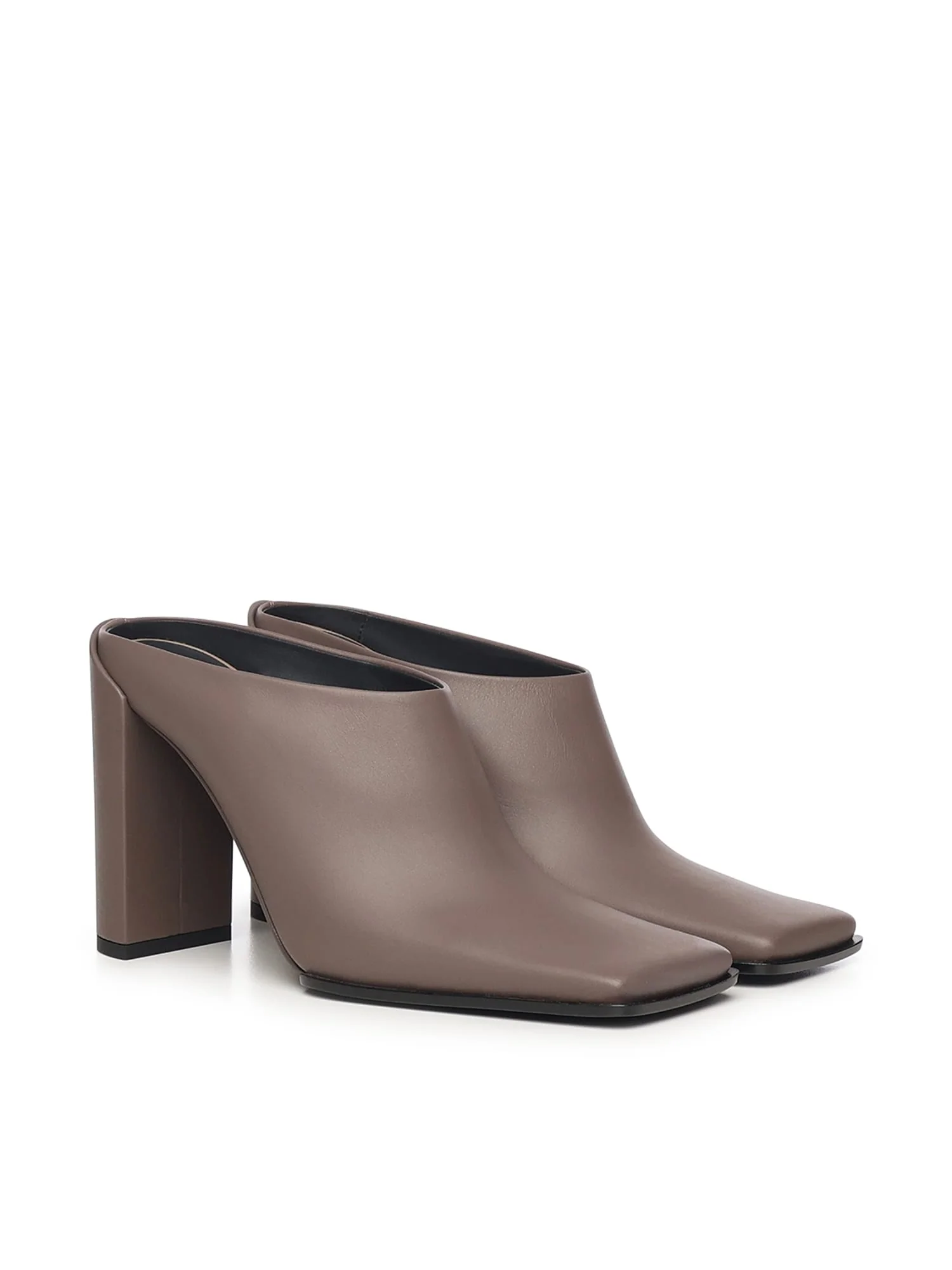 Alaia Square Mule In Calfskin Mule - Tourterelle - Image 2
