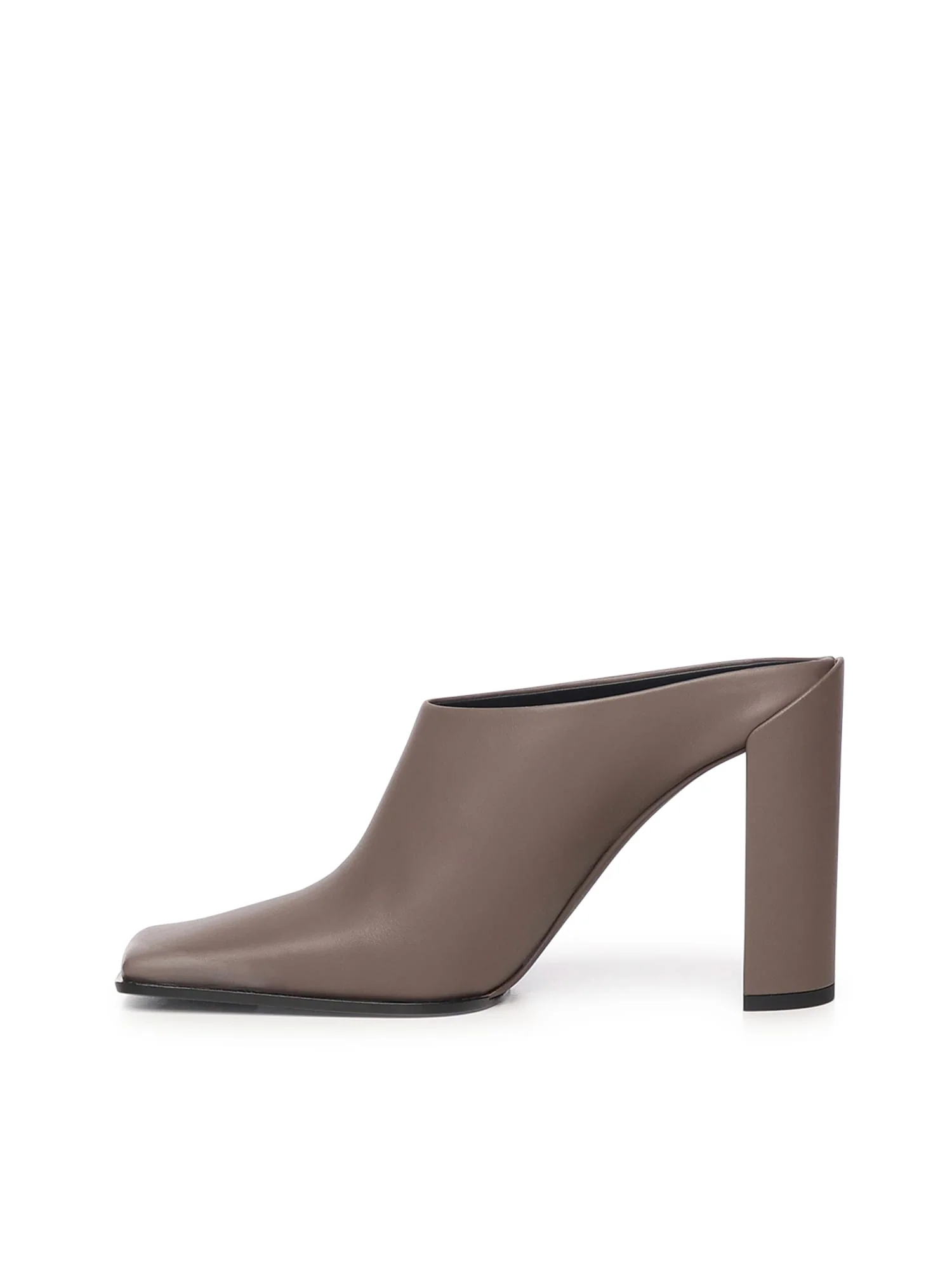 Alaia Square Mule In Calfskin Mule - Tourterelle - Image 4