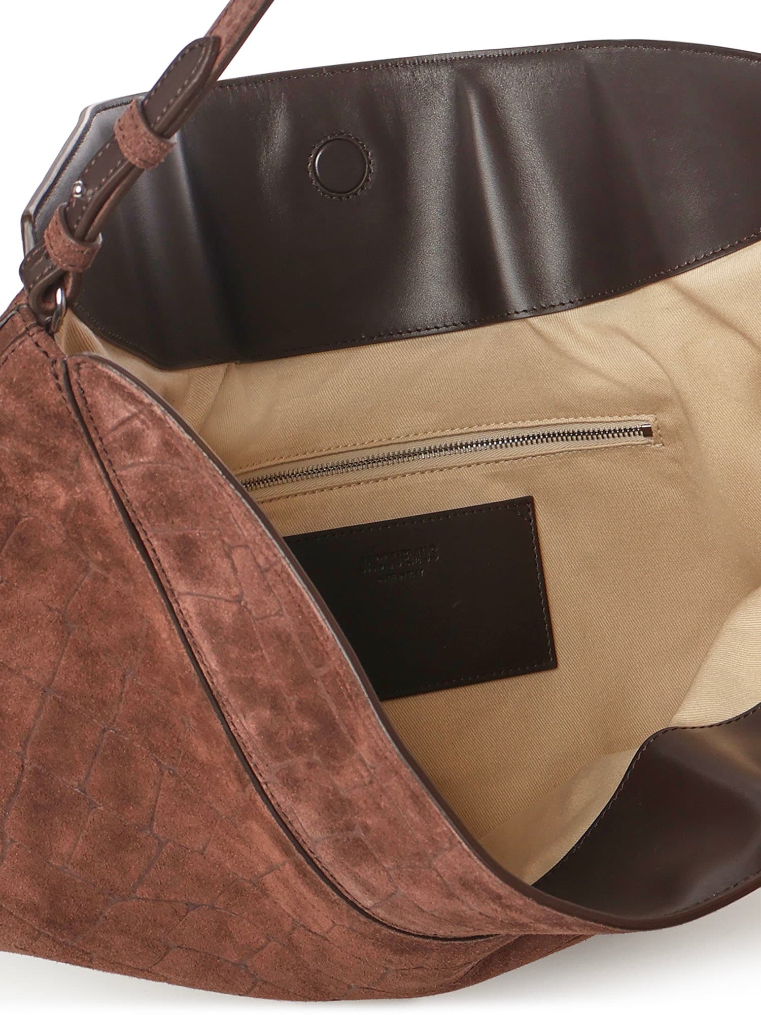 Jacquemus Le Calisso Rond Suede Shoulder Bag - Dark Brown - Image 4