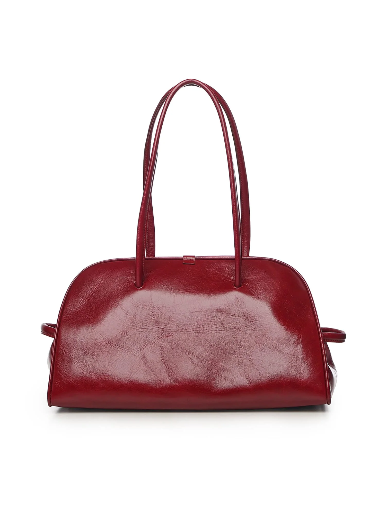 Jacquemus Le Turismo Leather Bowling Bag - Burgundy - Image 3