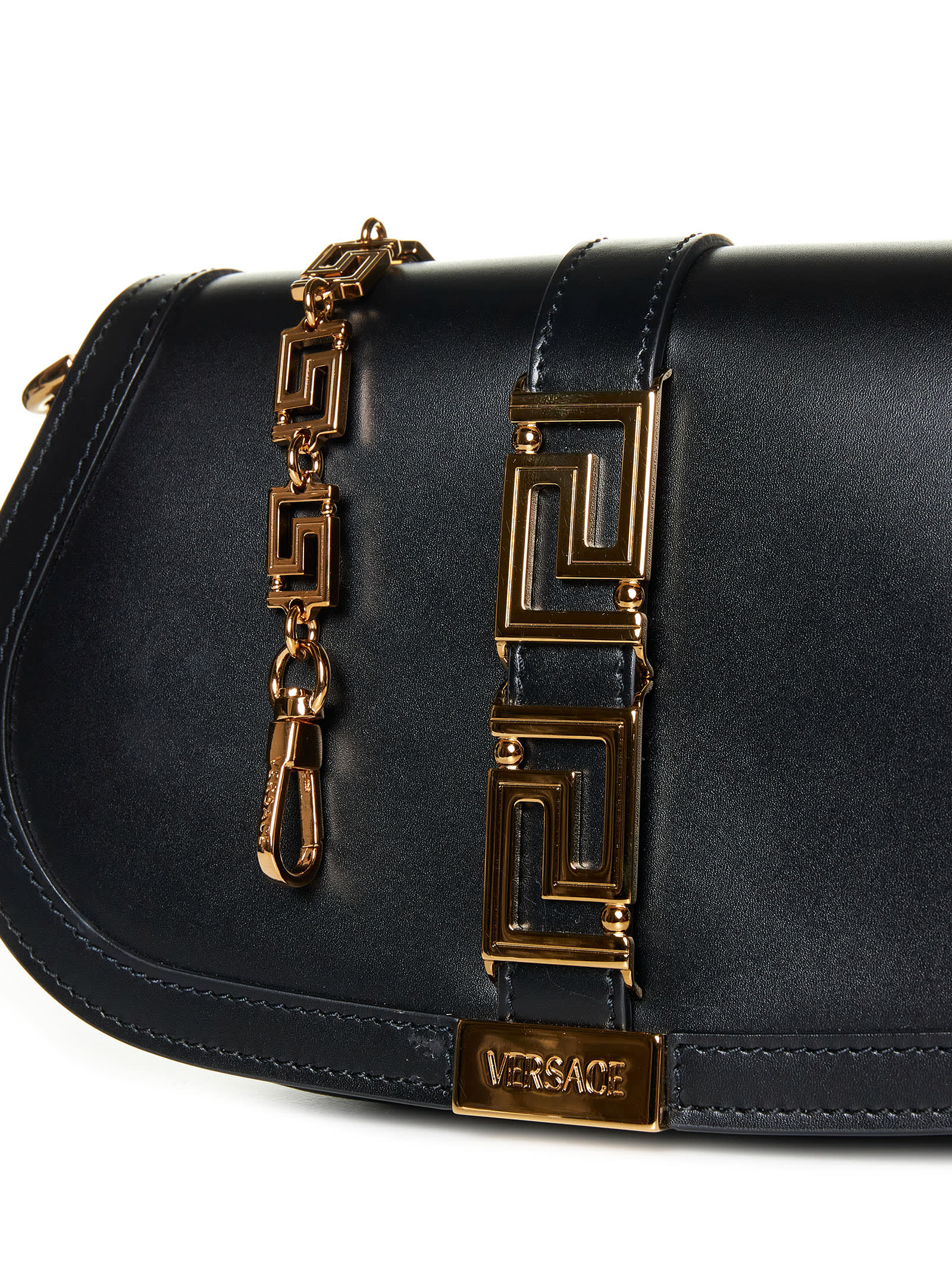 Versace Greca Goddess Shoulder Bag - Black - Image 4