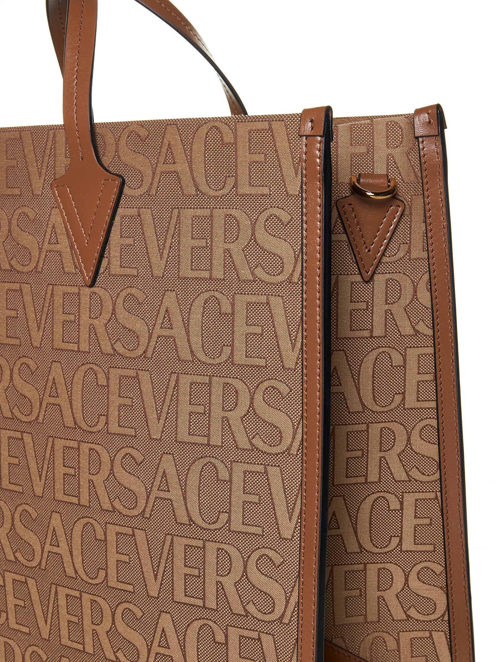 Versace Allover Shopper Bag - Brown - Image 4