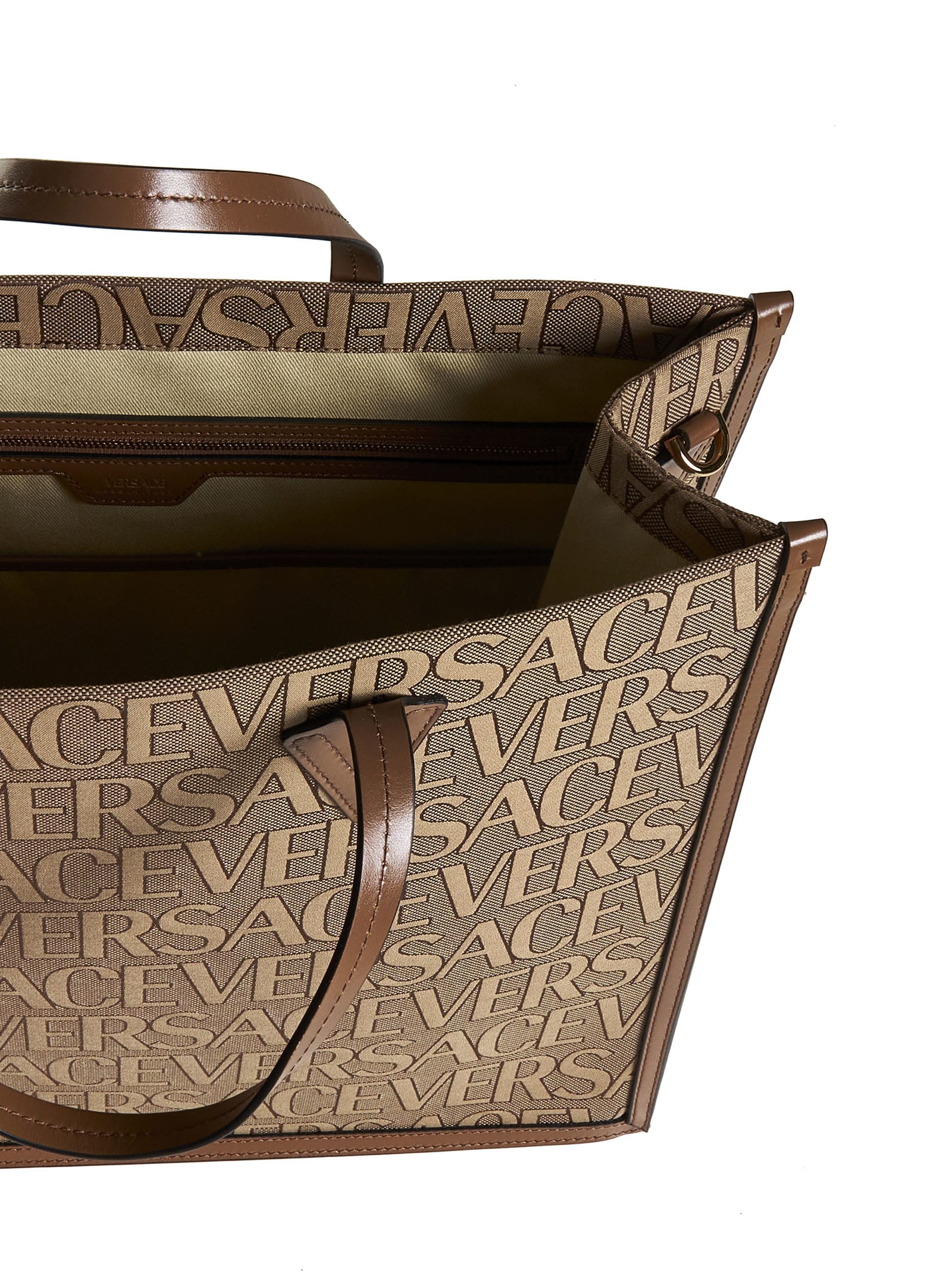Versace Allover Shopper Bag - Brown - Image 5