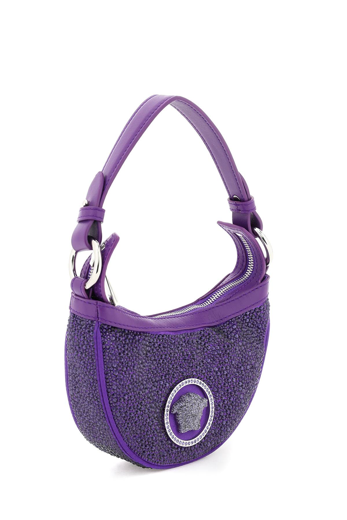 Versace Mini Hobo Bag With Crystals - Dark Orchid Palladium - Image 3