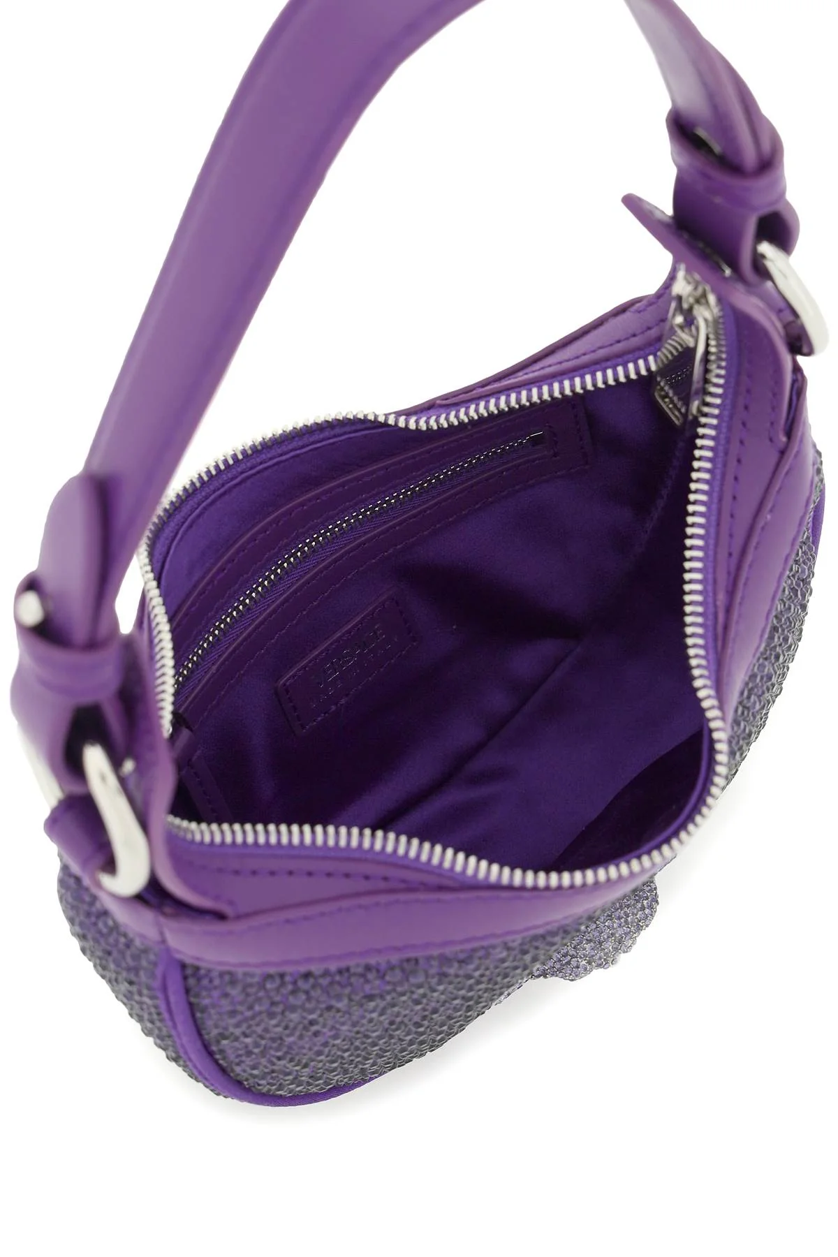 Versace Mini Hobo Bag With Crystals - Dark Orchid Palladium - Image 4