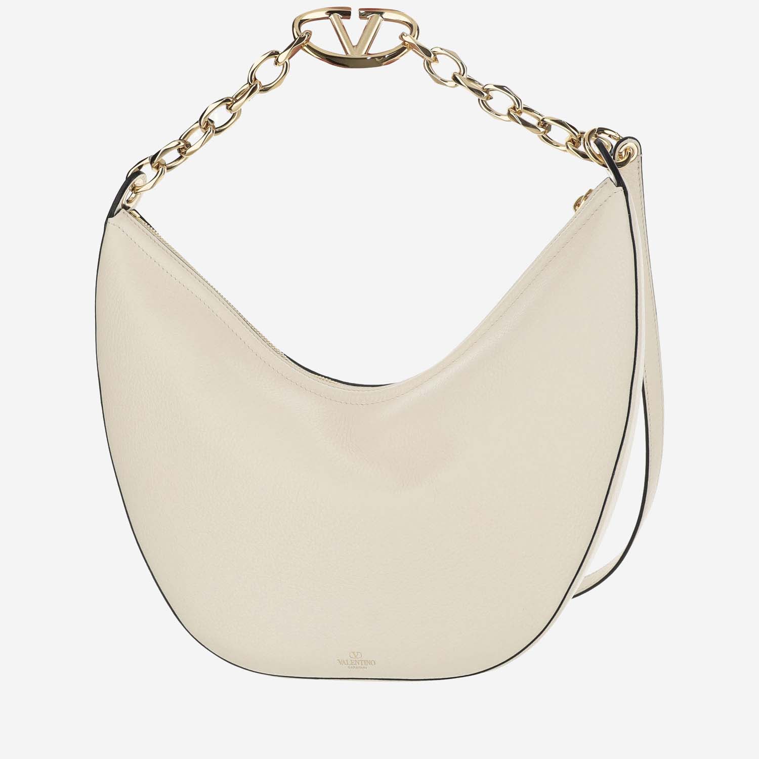 Valentino Garavani Vlogo Moon Medium Hobo Shoulder Bag - Ivory - Image 3