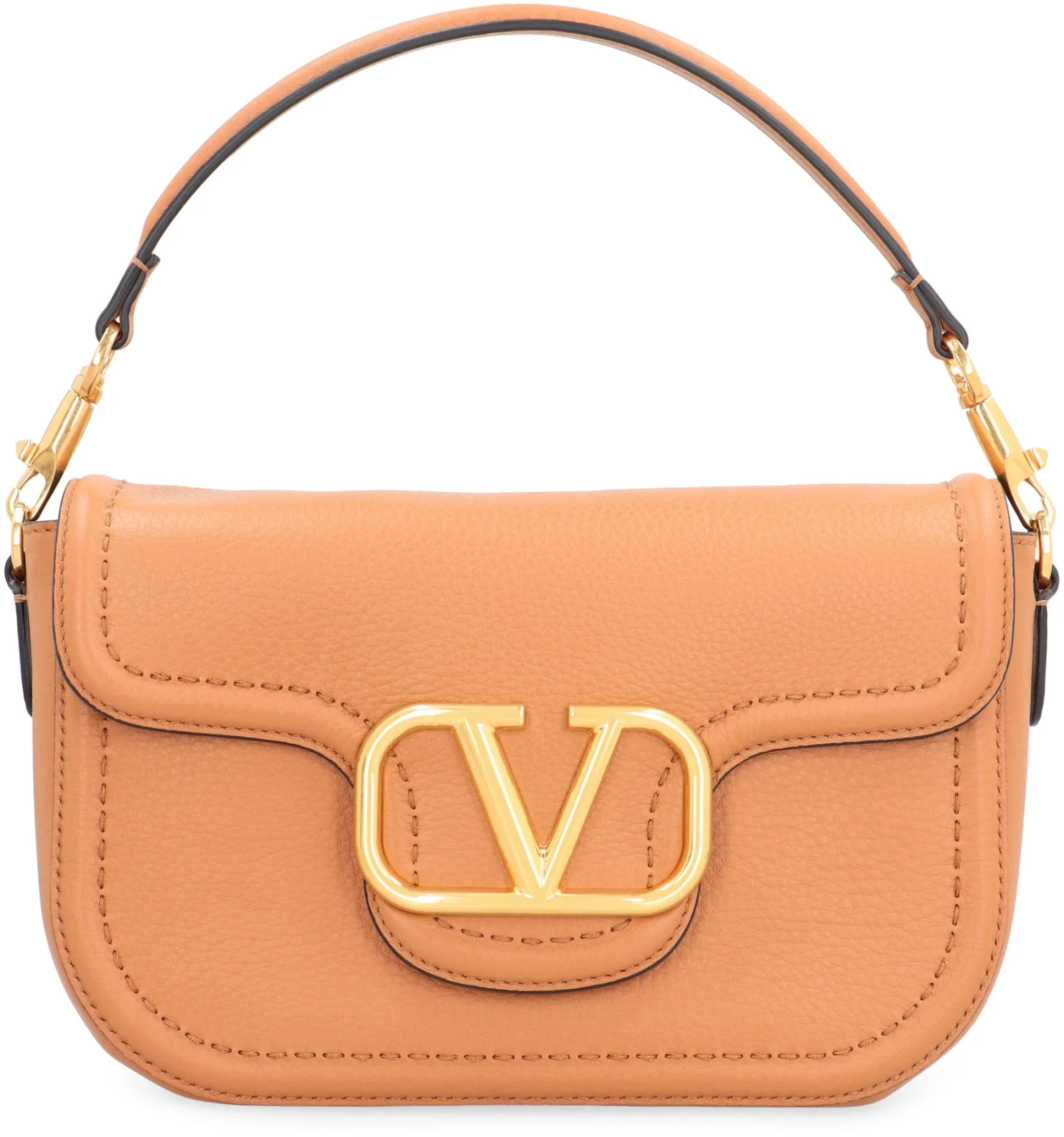 Valentino Garavani Loc Handbag - Saddle Brown - Image 2