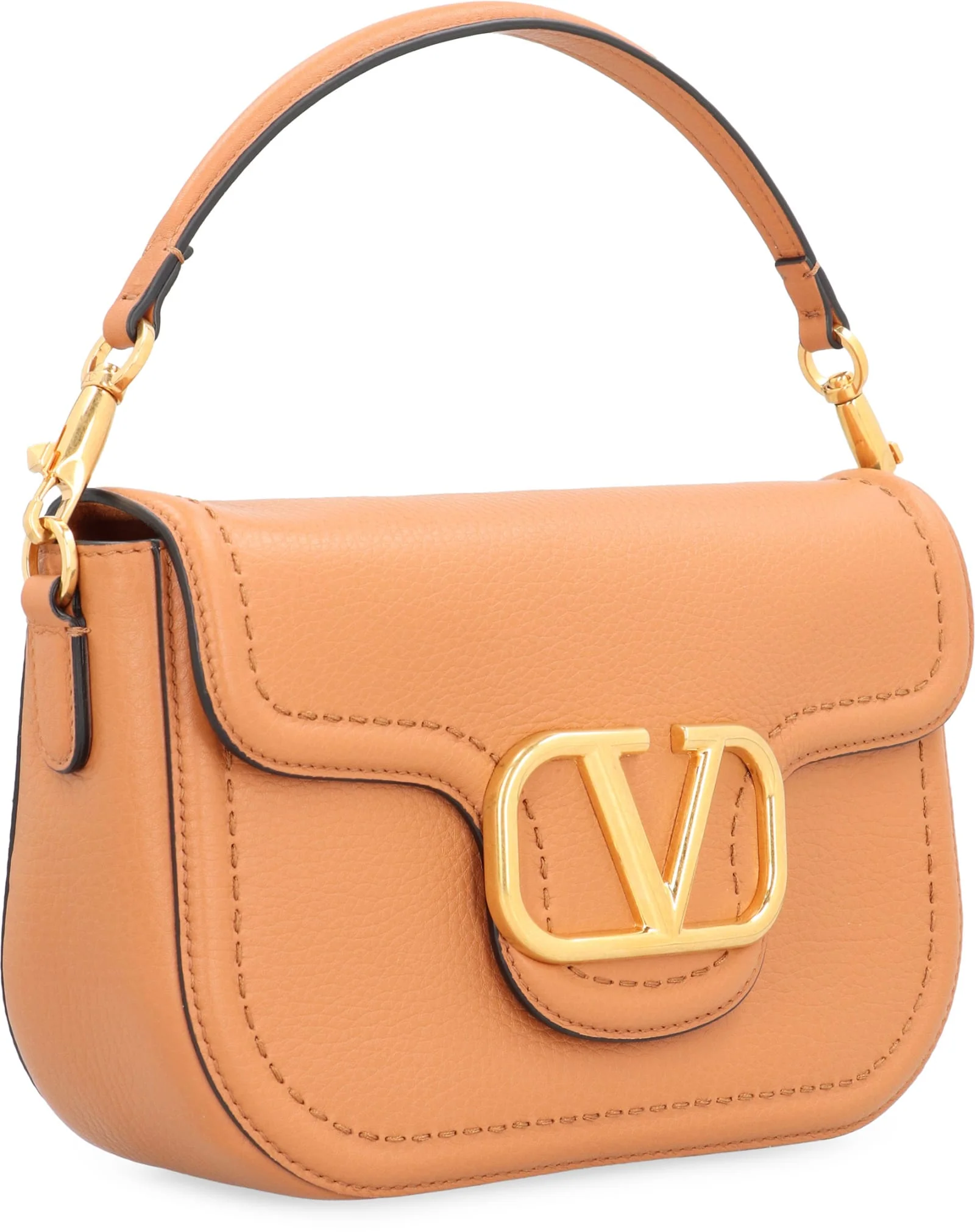 Valentino Garavani Loc Handbag - Saddle Brown - Image 3