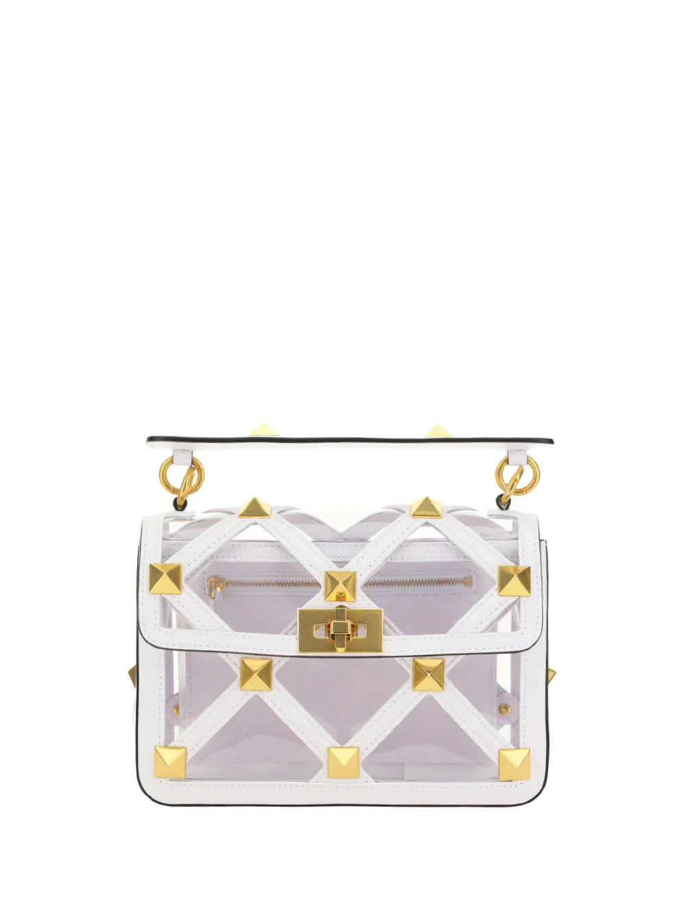Valentino Garavani Roman Stud Bag - Trasparente/Bianco Ottico