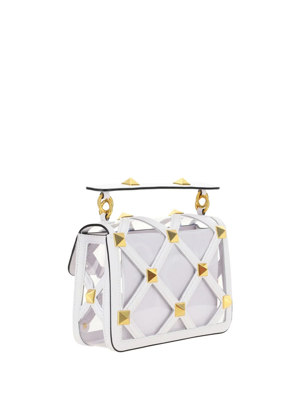 Valentino Garavani Roman Stud Bag - Trasparente/Bianco Ottico - Image 3