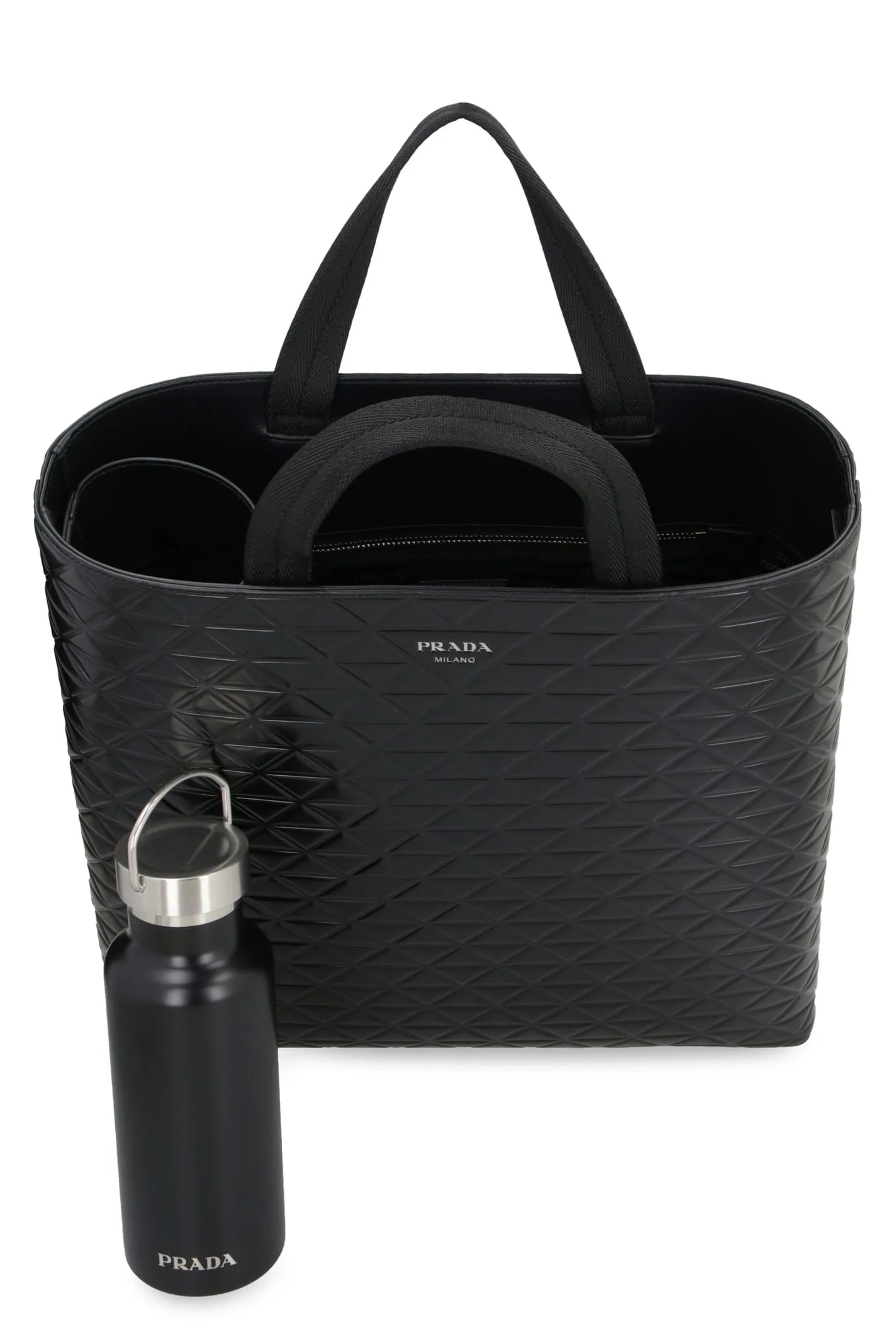 Prada Smooth Leather Tote Bag - Nero - Image 5