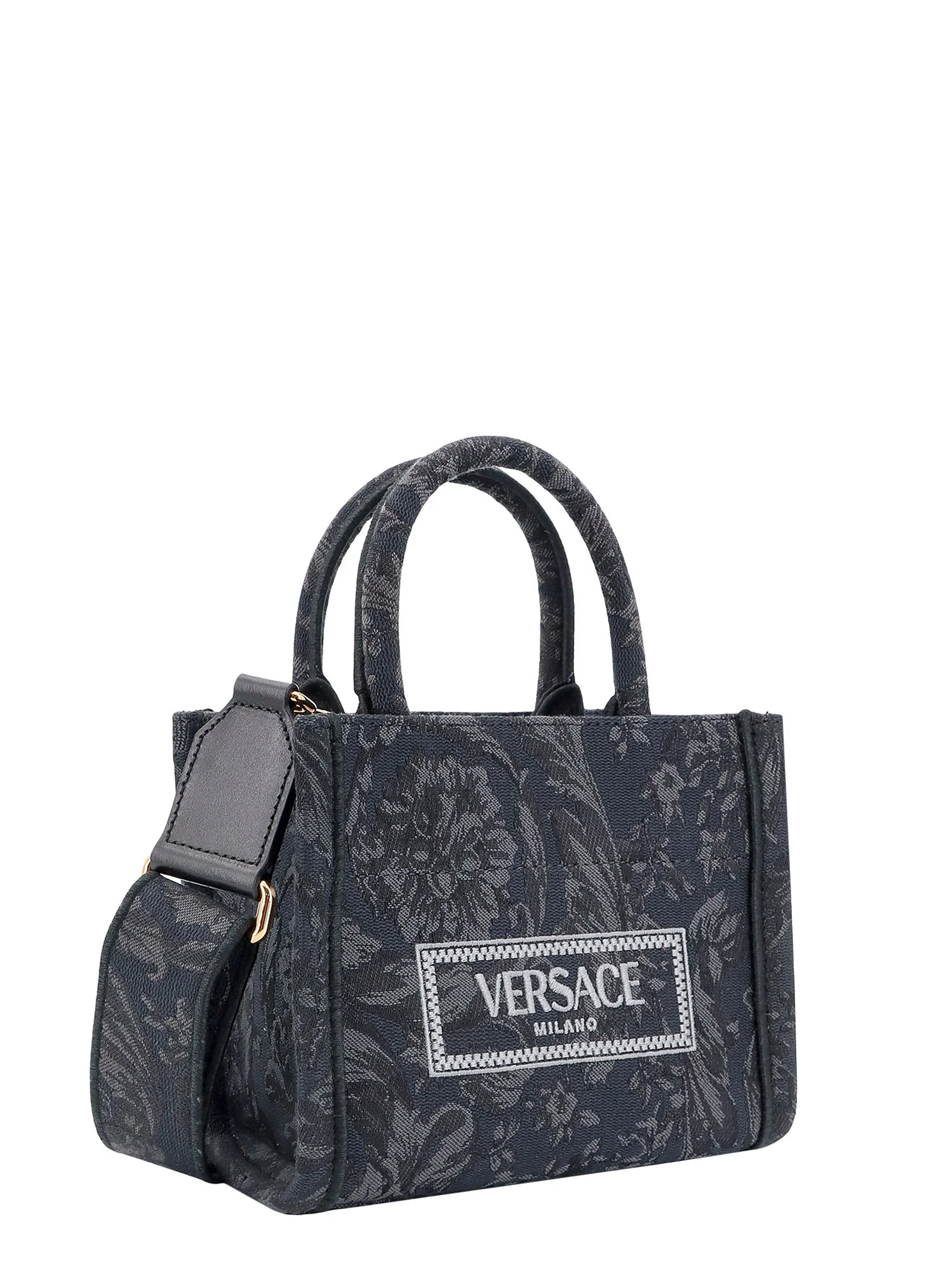 Versace Barocco Athena Top Handle Bag - Black - Image 3