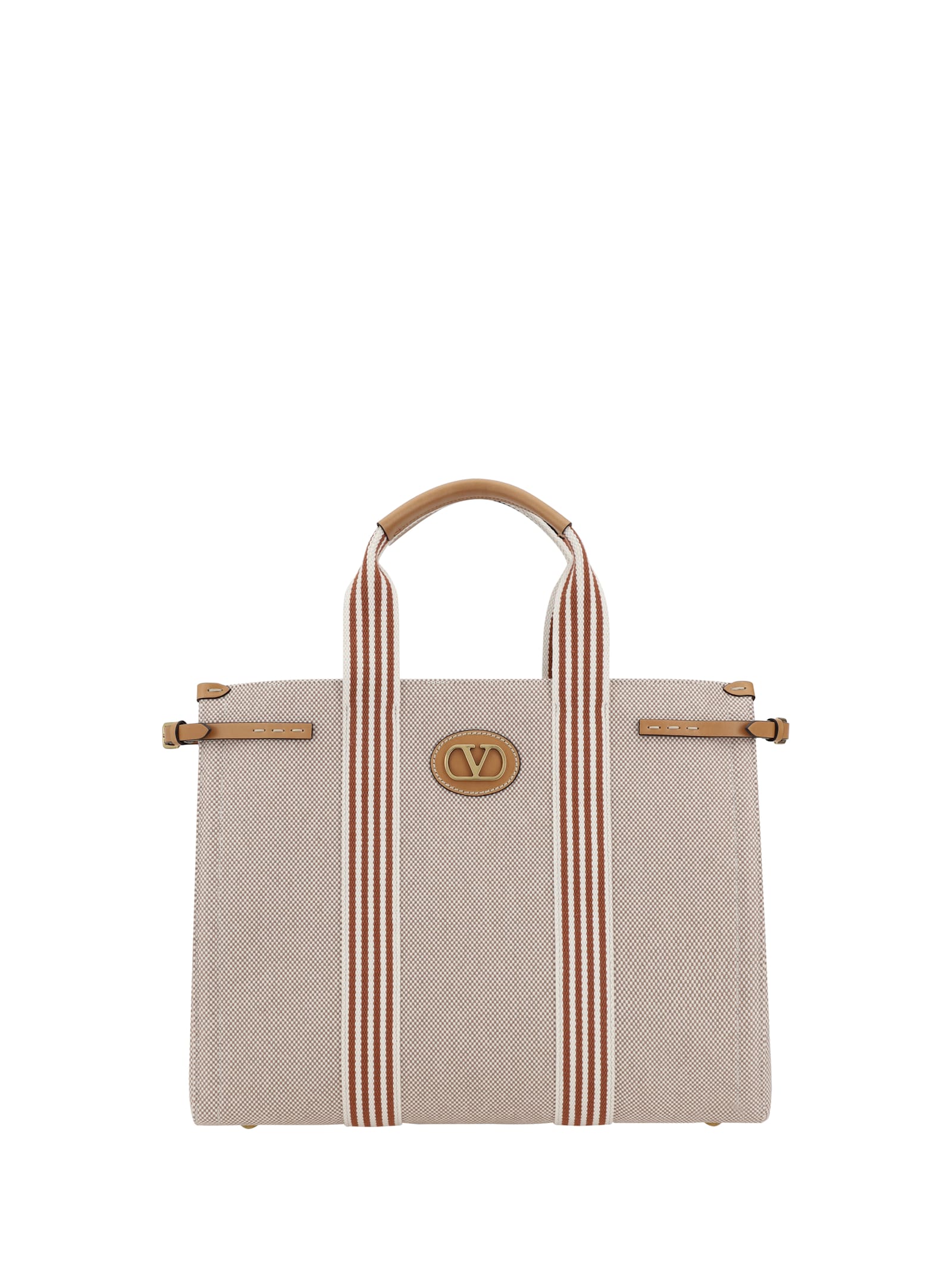 Valentino Garavani Cotton Tote Bag - Naturale/Tobacco/Bianco/T.Di Moro/Natura