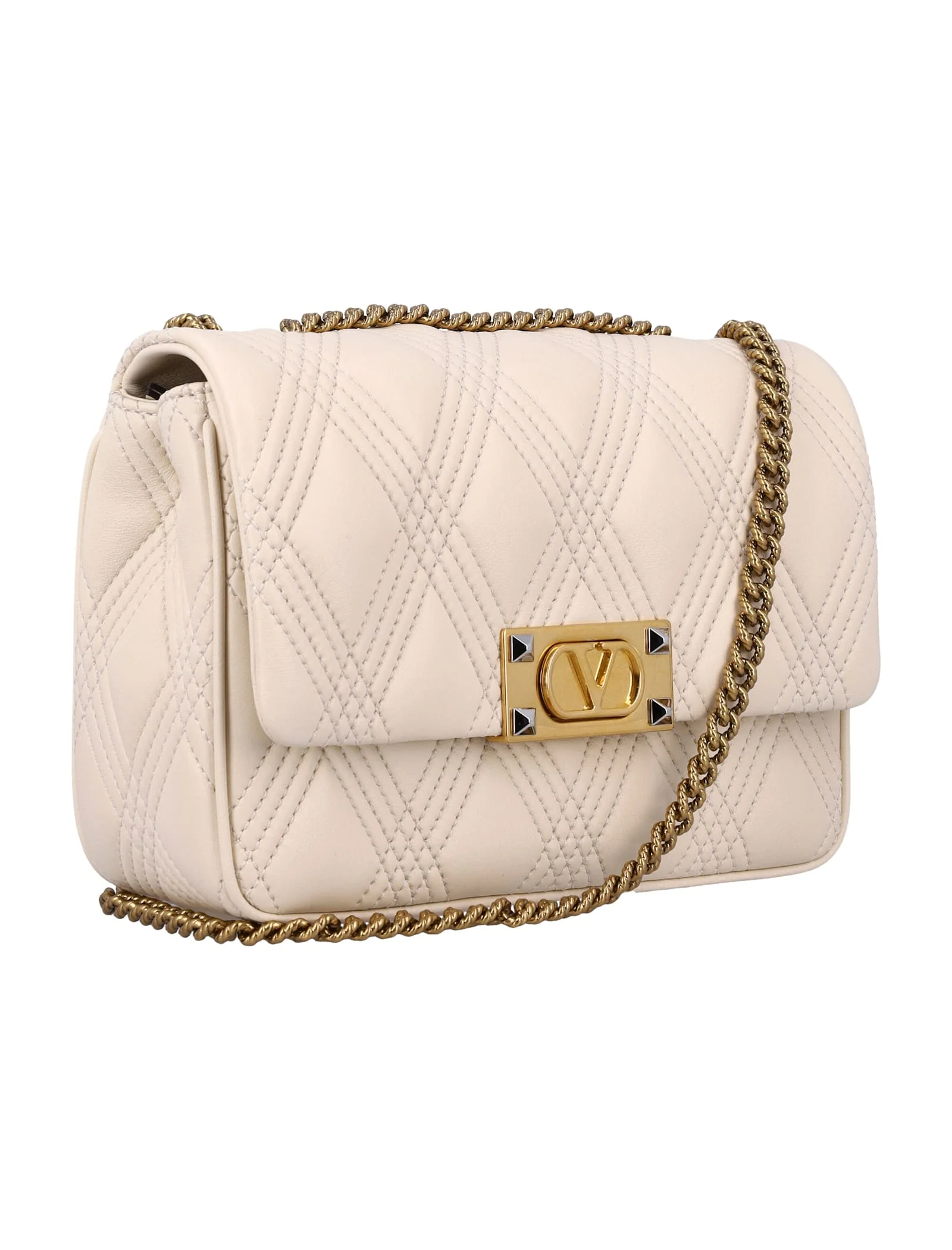 Valentino Garavani Quiltie 67 Medium Shoulder Bag - Butterwhite - Image 2