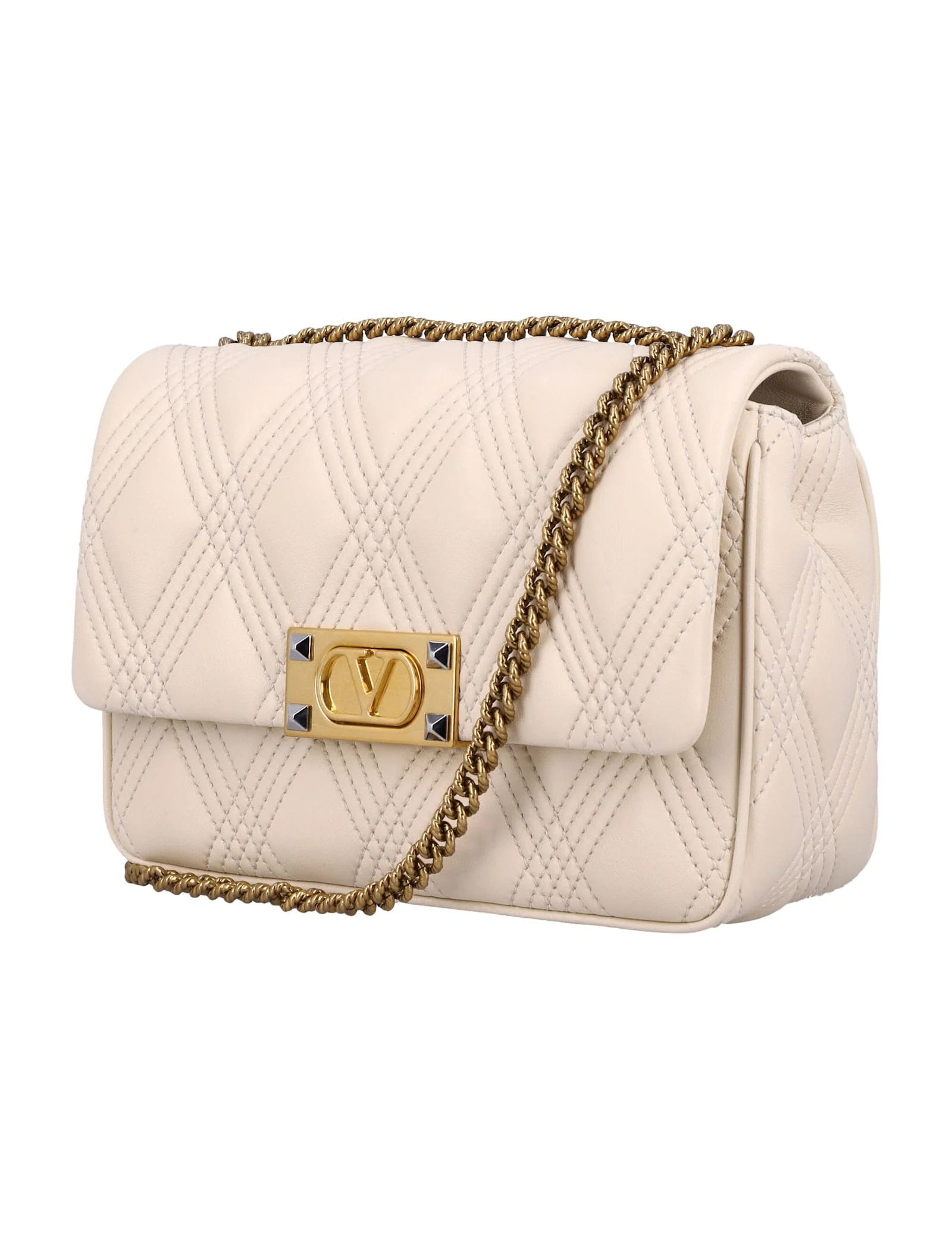 Valentino Garavani Quiltie 67 Medium Shoulder Bag - Butterwhite - Image 3
