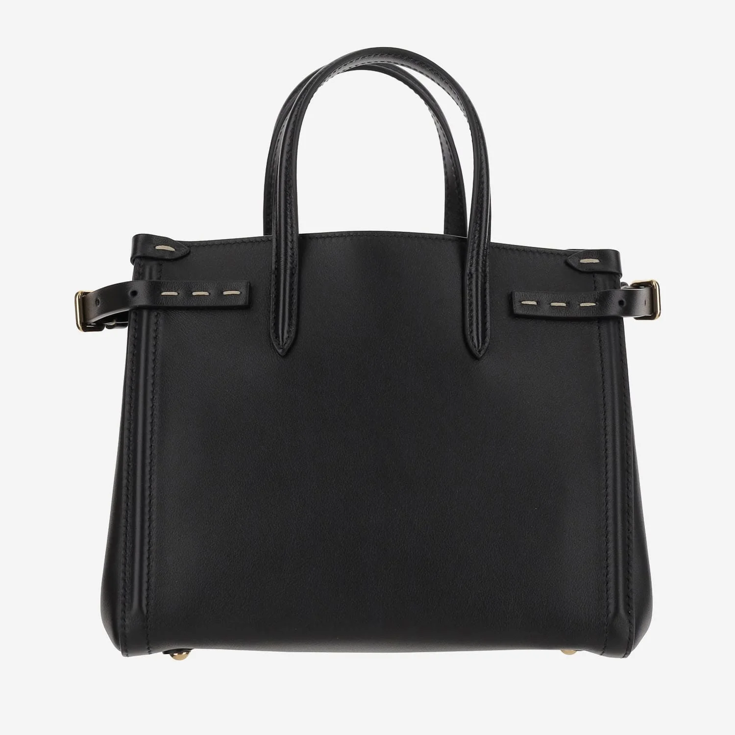 Valentino Garavani Leather Logo Handbag - Black - Image 3