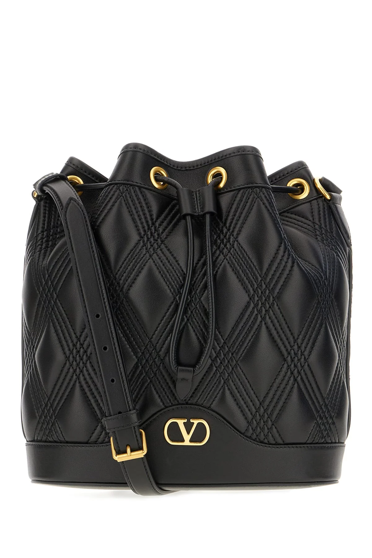 Valentino Garavani Black Leather Crossbody Bag - Black