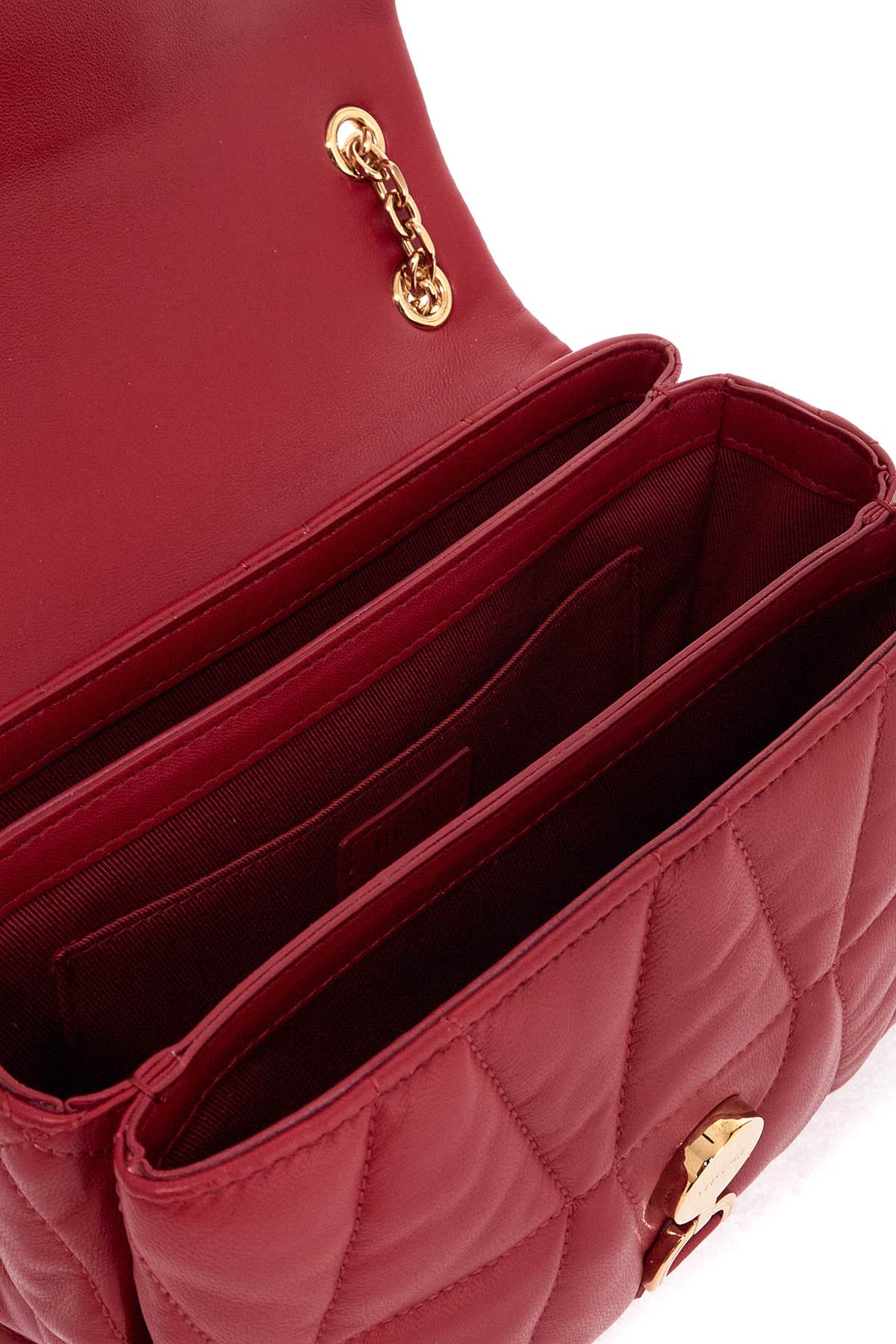 Versace Kleio Quilted Shoulder Bag - Lipstick Red-Versace Gold - Image 4