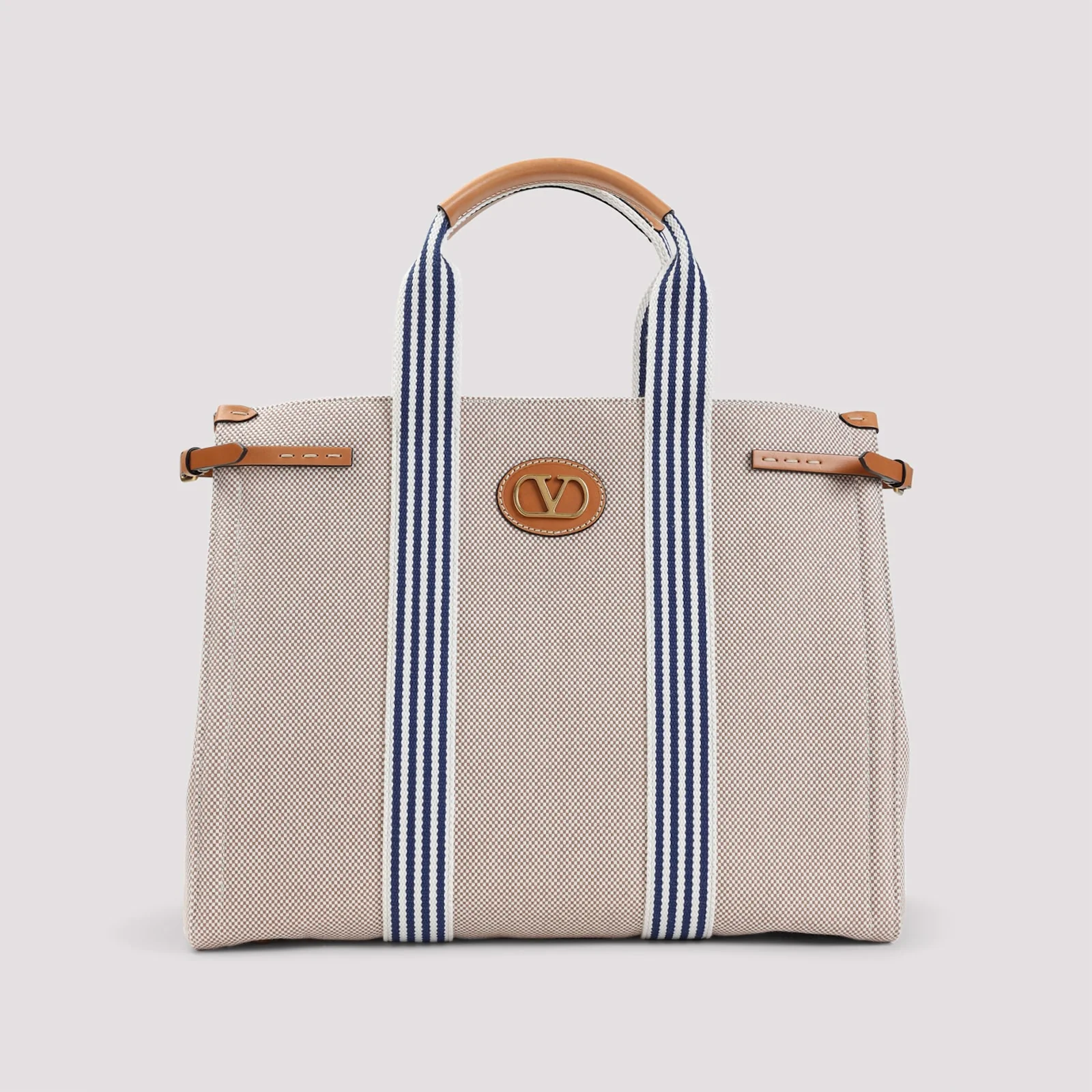 Valentino Garavani Antibes Tote Bag - Qxj Naturale Tobacco Bianco Blue Natural Cam - Image 2