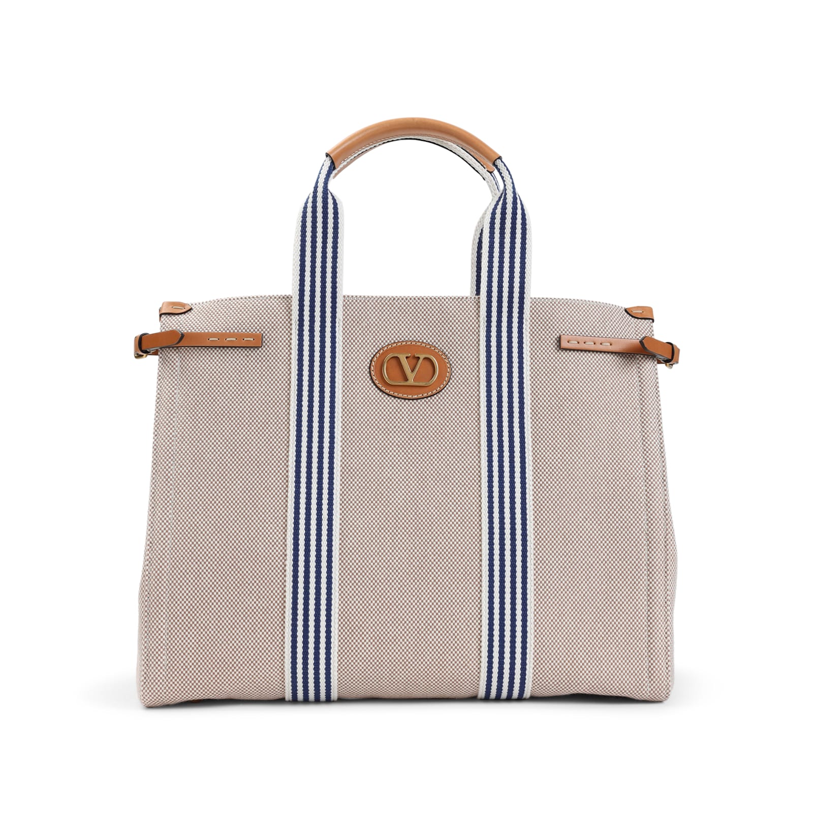 Valentino Garavani Antibes Tote Bag - Qxj Naturale Tobacco Bianco Blue Natural Cam - Image 3