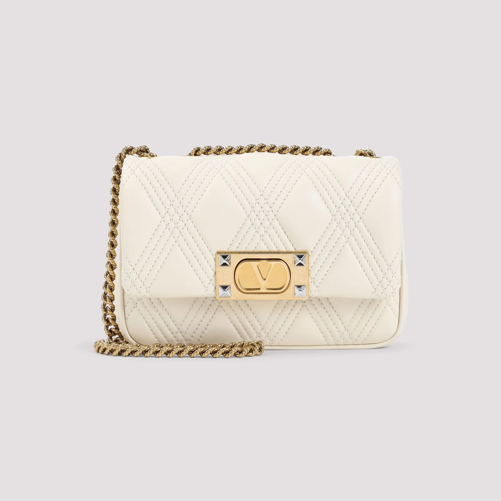 Valentino Garavani Quiltie 67 Shoulder Bag - Ren Butter White - Image 3