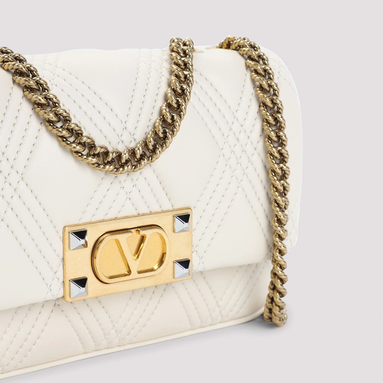 Valentino Garavani Quiltie 67 Shoulder Bag - Ren Butter White - Image 5