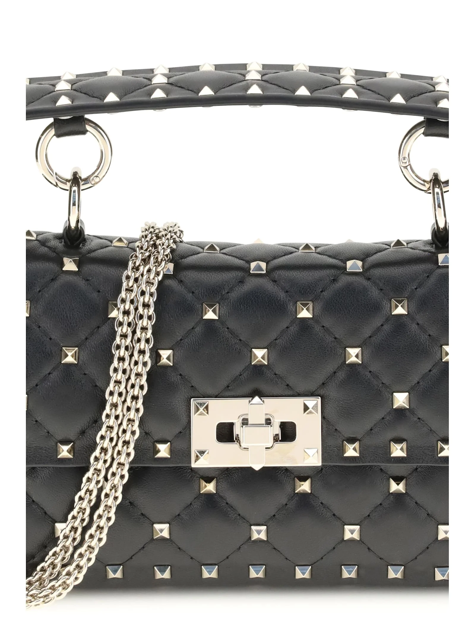 Valentino Garavani Small Leather Rockstud Spike Handbag Shoulder Bag - Image 4