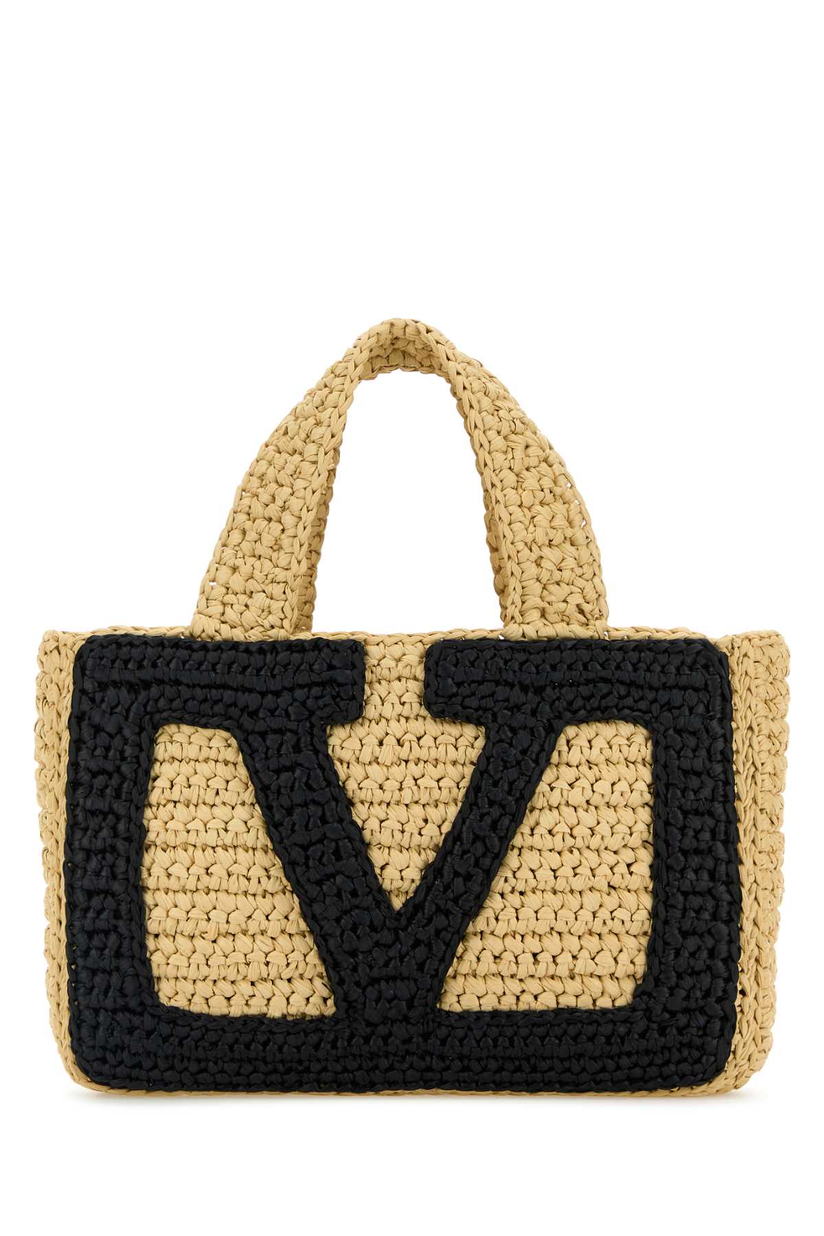 Valentino Garavani Raffia Small Viva Superstar Shopping Bag - Naturalenero Tote