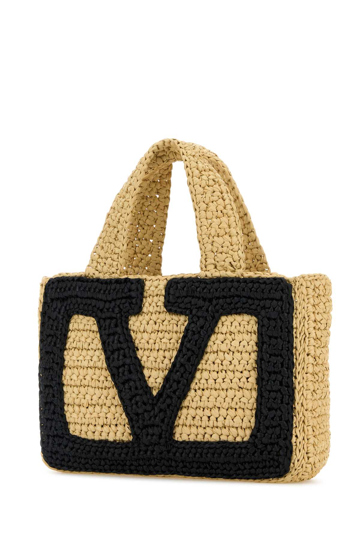 Valentino Garavani Raffia Small Viva Superstar Shopping Bag - Naturalenero Tote - Image 2