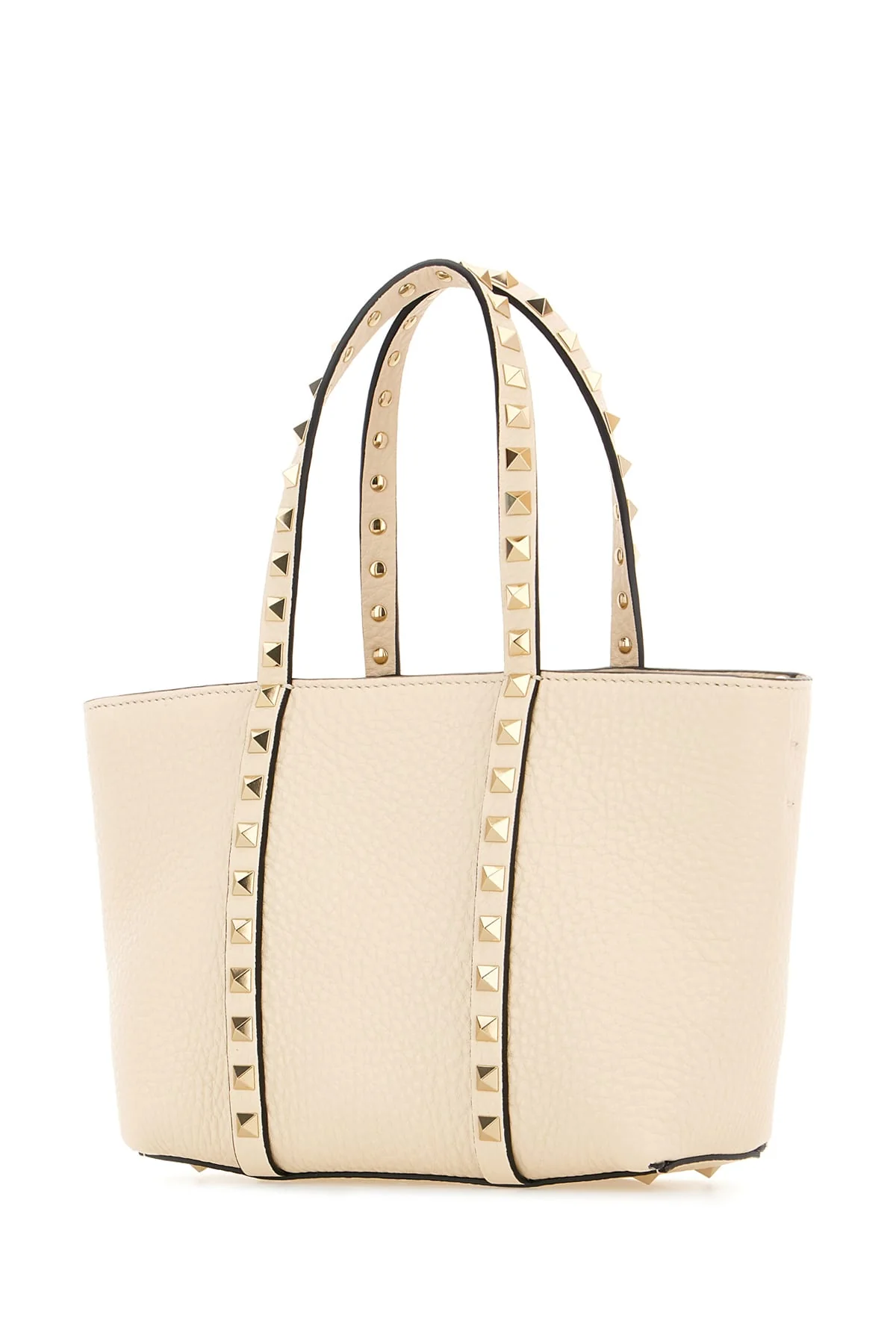 Valentino Garavani Small Rockstud Shopping Bag - Light Ivory - Image 2