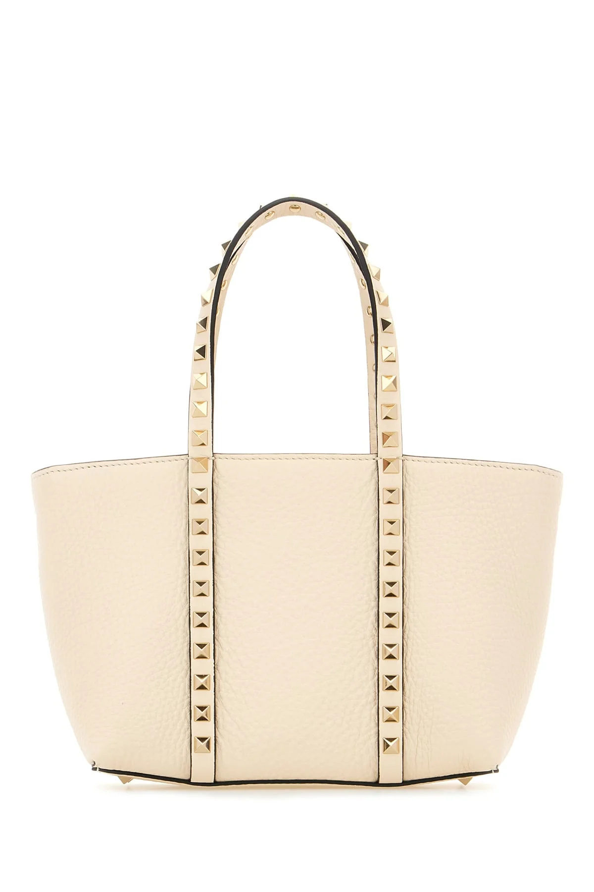 Valentino Garavani Small Rockstud Shopping Bag - Light Ivory - Image 3