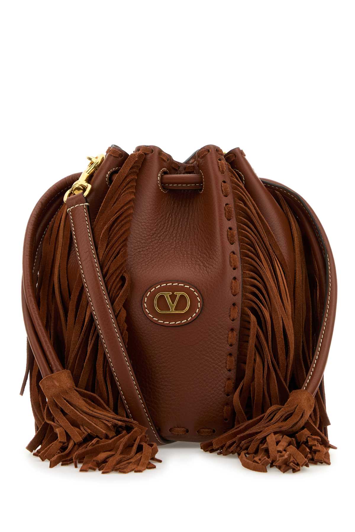 Valentino Garavani Caramel Leather Bucket Bag - Deep Caramel