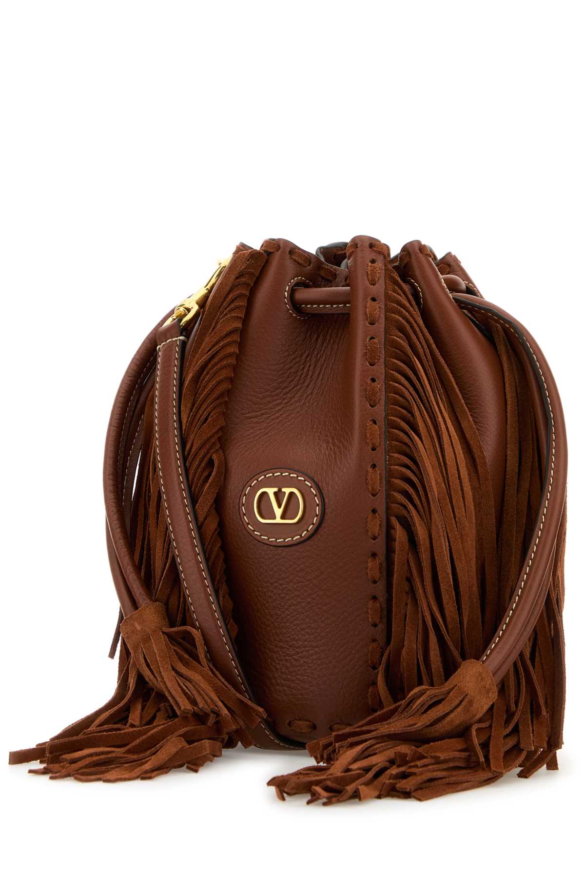 Valentino Garavani Caramel Leather Bucket Bag - Deep Caramel - Image 2