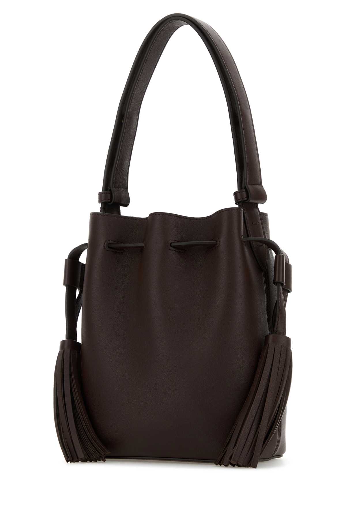 Valentino Garavani Chocolate Leather VLogo Signature Bucket Bag - Darkcoffee - Image 2