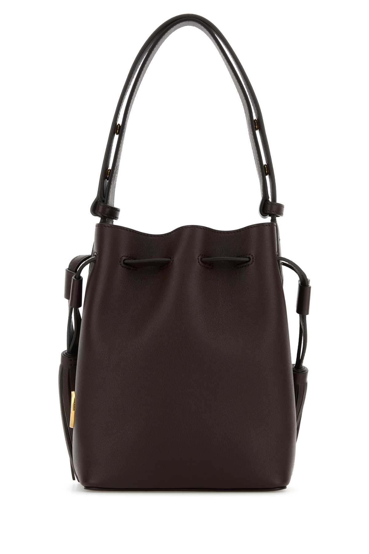 Valentino Garavani Chocolate Leather VLogo Signature Bucket Bag - Darkcoffee - Image 3