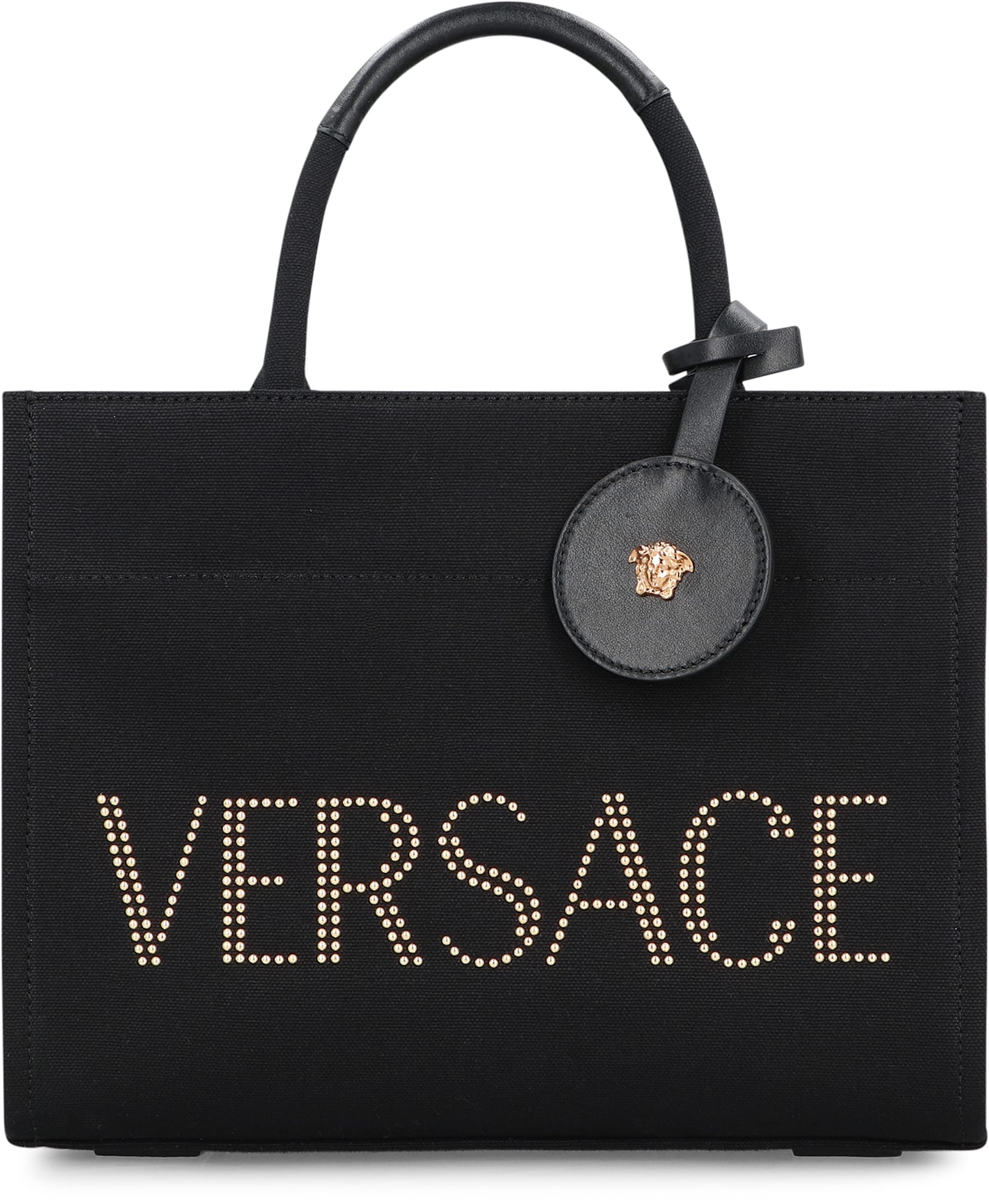 Versace Small Canvas Tote Bag - Black - Image 2