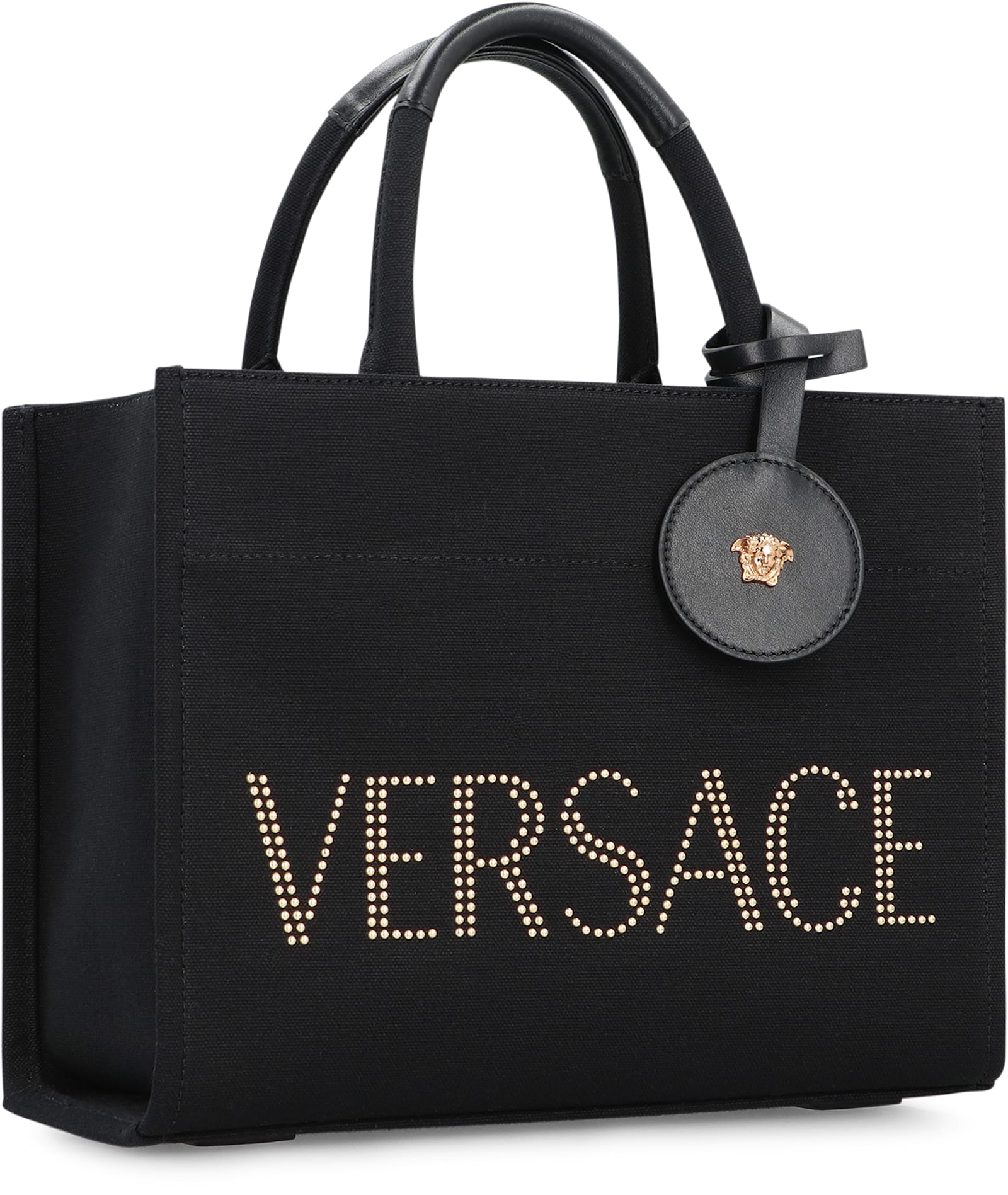 Versace Small Canvas Tote Bag - Black - Image 3