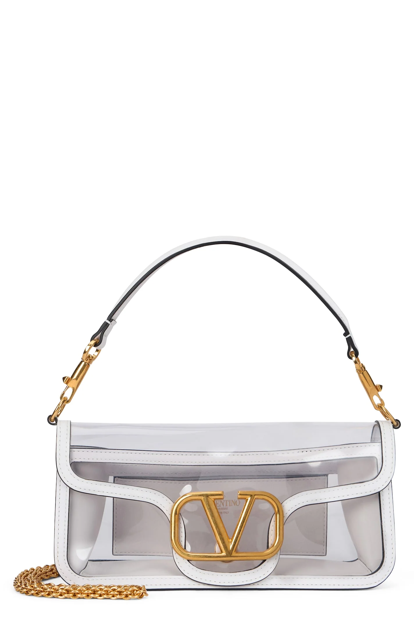 Valentino Garavani Loc Shoulder Bag - Transparent White