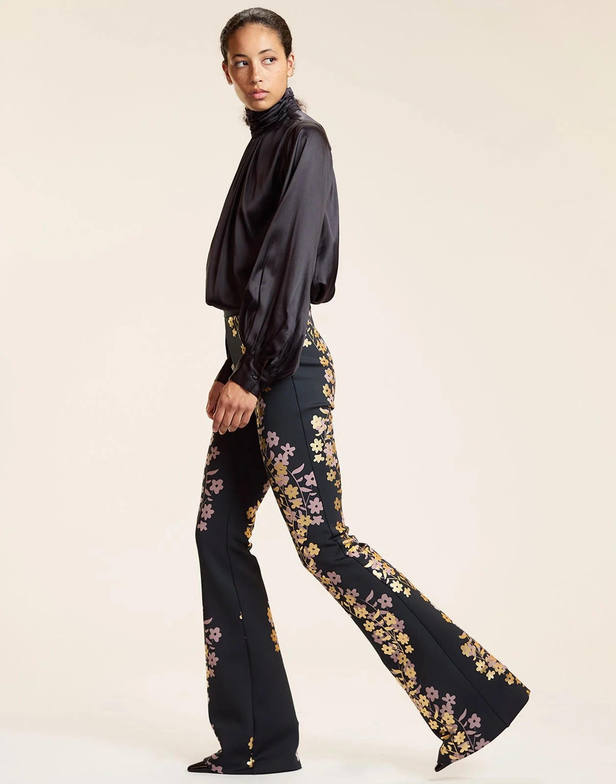 Cynthia Rowley Metallic Bonded Pants - Black Gold - Image 3