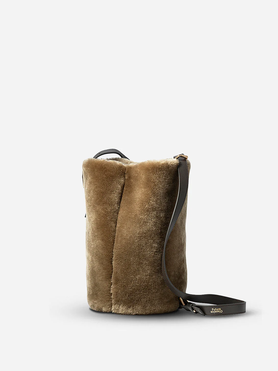 Future Classics Medium Sheep Convertible Bucket Bag - Lead Grey X Shearling - Image 4