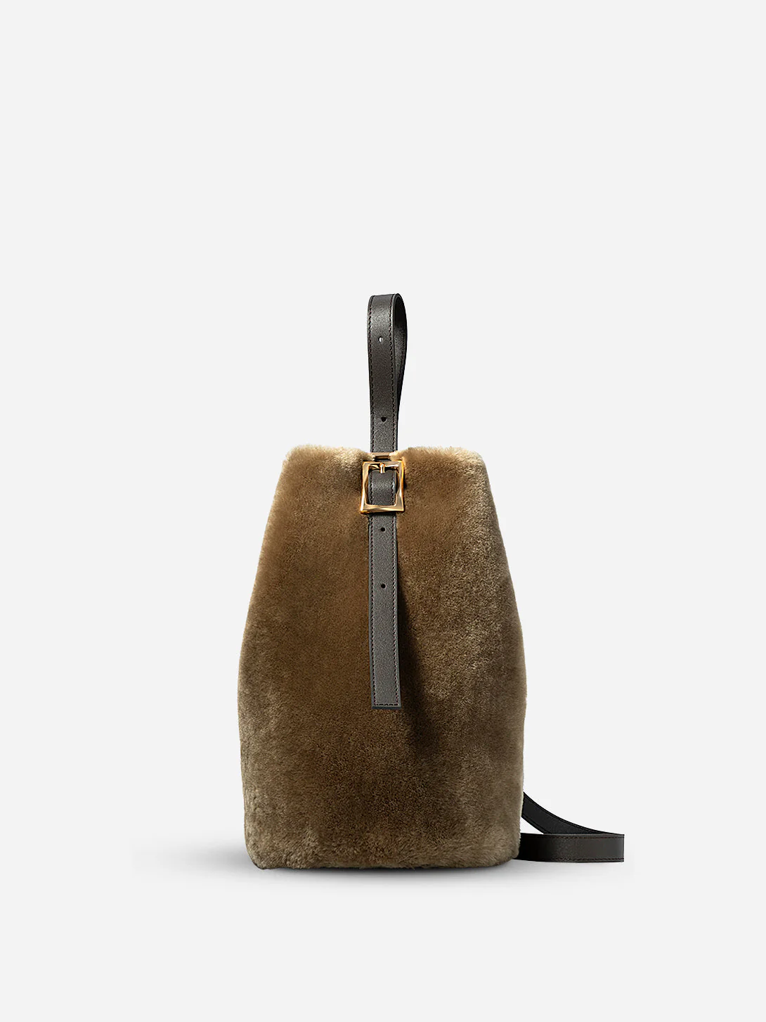 Future Classics Medium Sheep Convertible Bucket Bag - Lead Grey X Shearling - Image 7