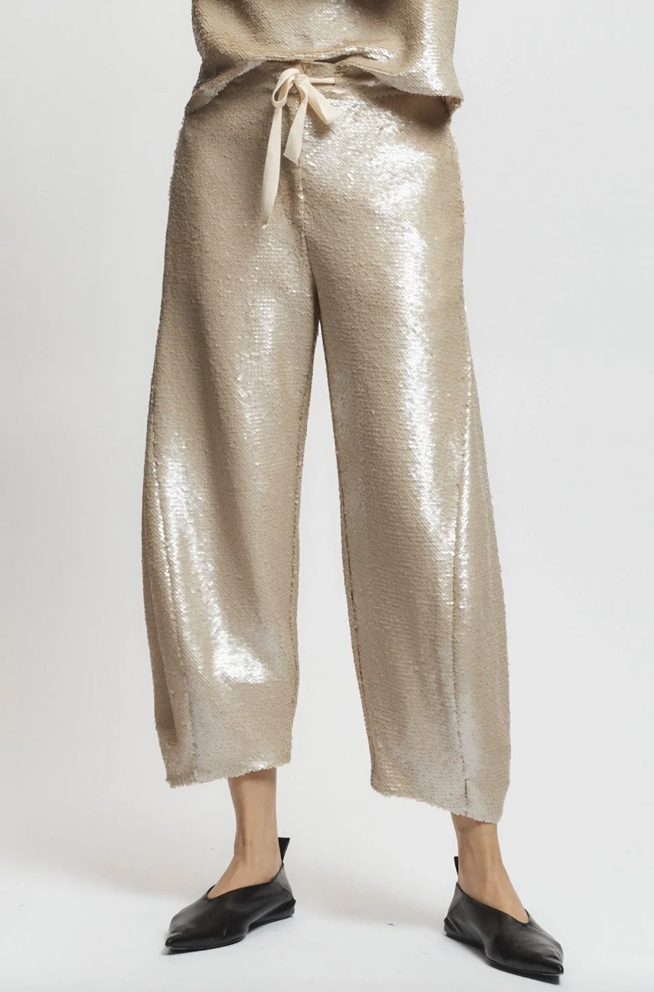 Saint Art Shane Sequin Barrel Pant - Pearl - Image 2
