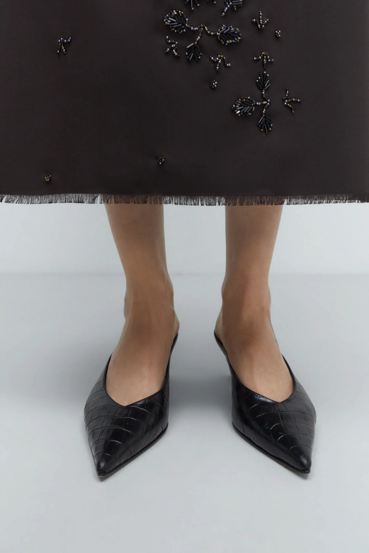 Cordera Leather Pointy Mule Crocodile - Image 3