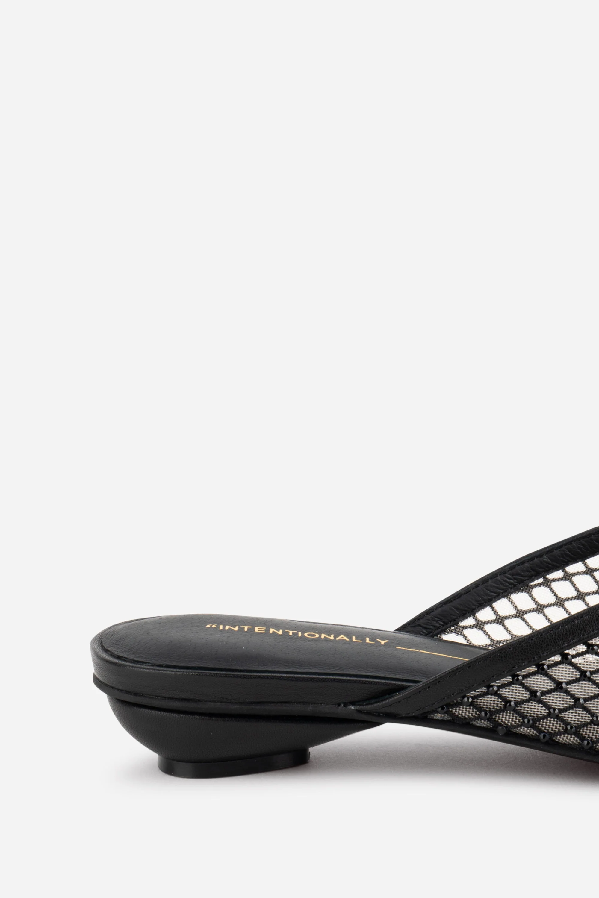 "INTENTIONALLY __________." Bibi Rhinestone Mesh Mule - Image 10