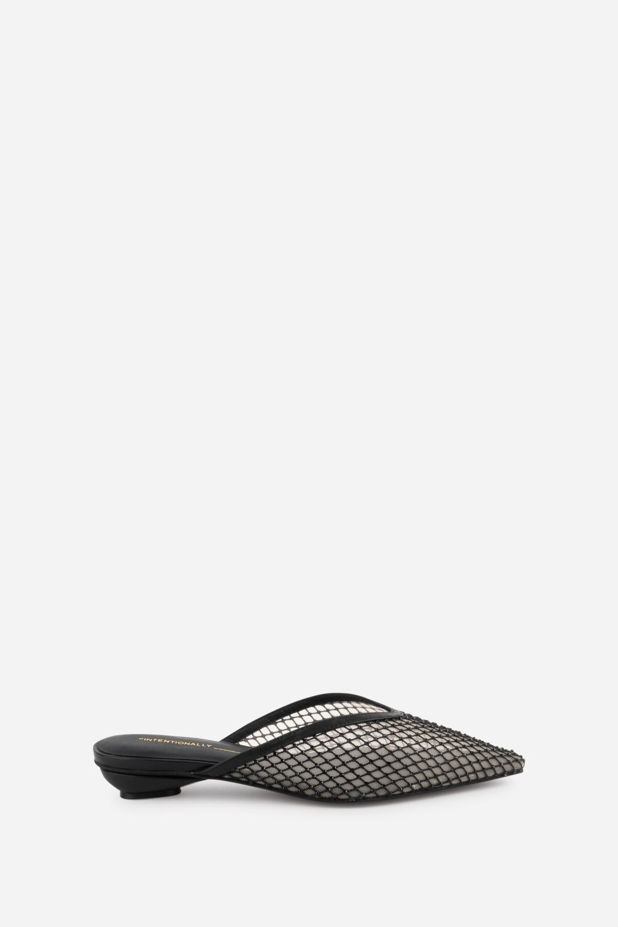 "INTENTIONALLY __________." Bibi Rhinestone Mesh Mule - Image 11