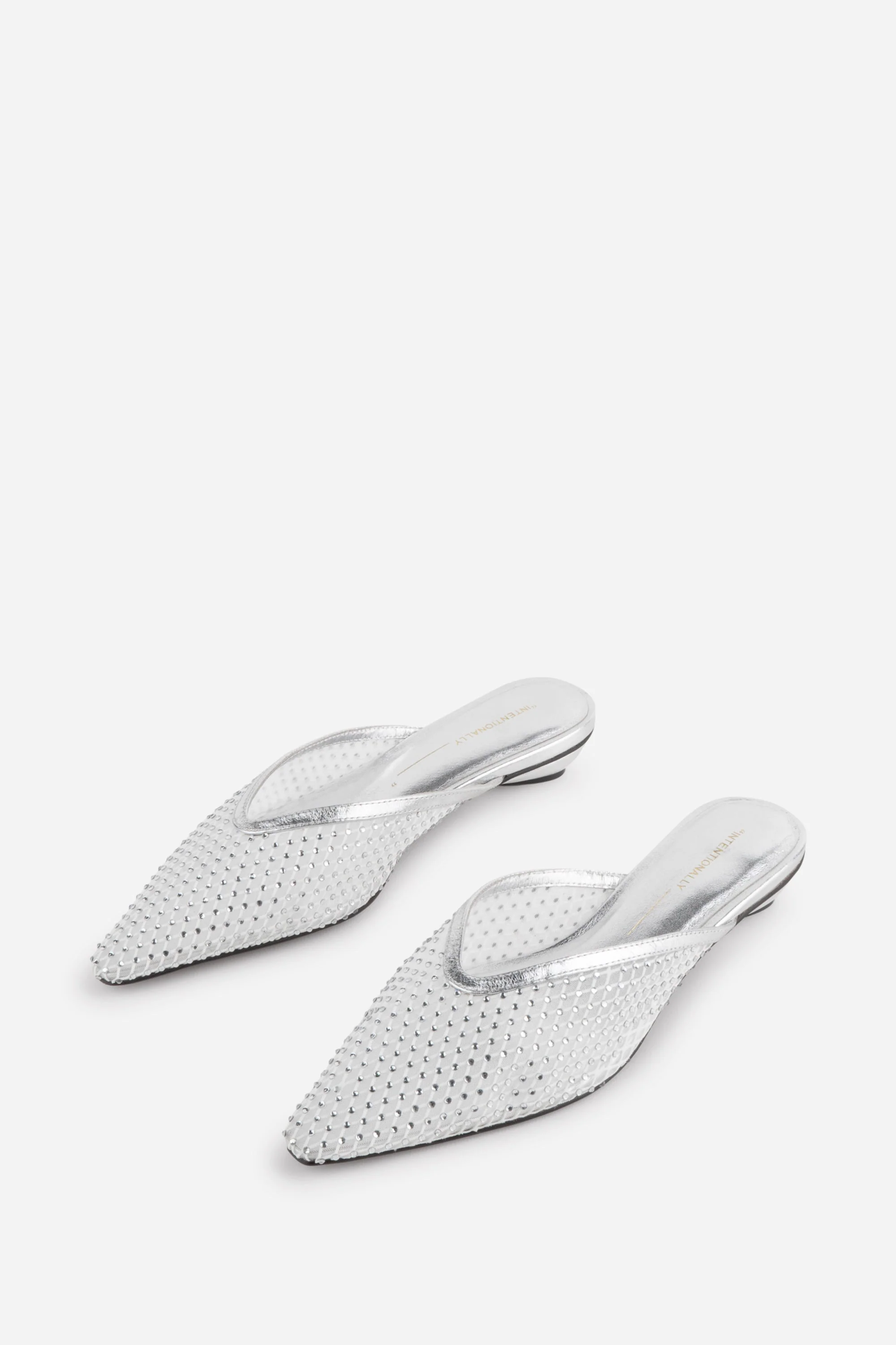 "INTENTIONALLY __________." Bibi Rhinestone Mesh Mule - Image 2